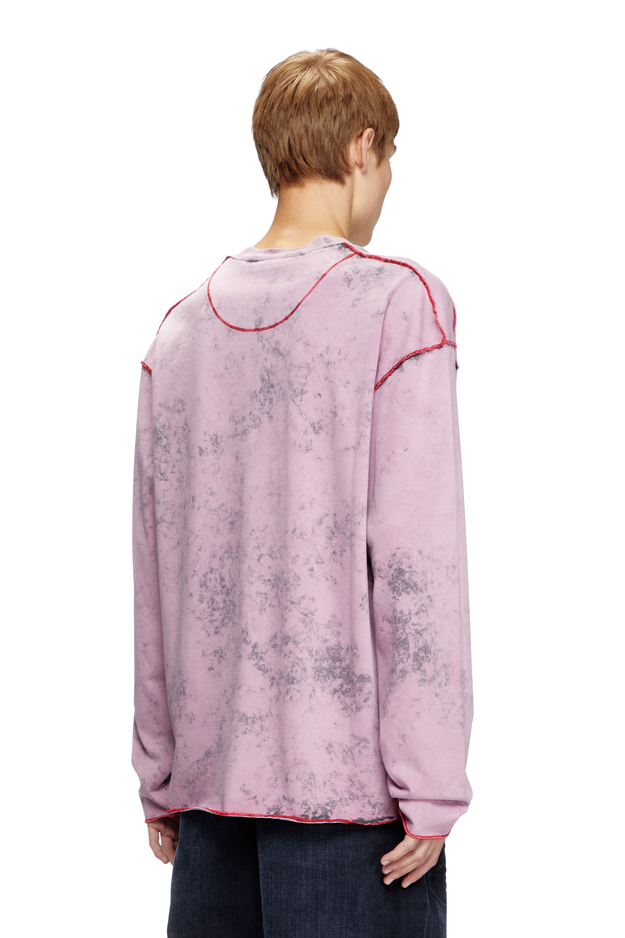 Diesel - T-CRAHOR-LS-R1, Camiseta de manga larga tratada Hombre in Rosa - 4