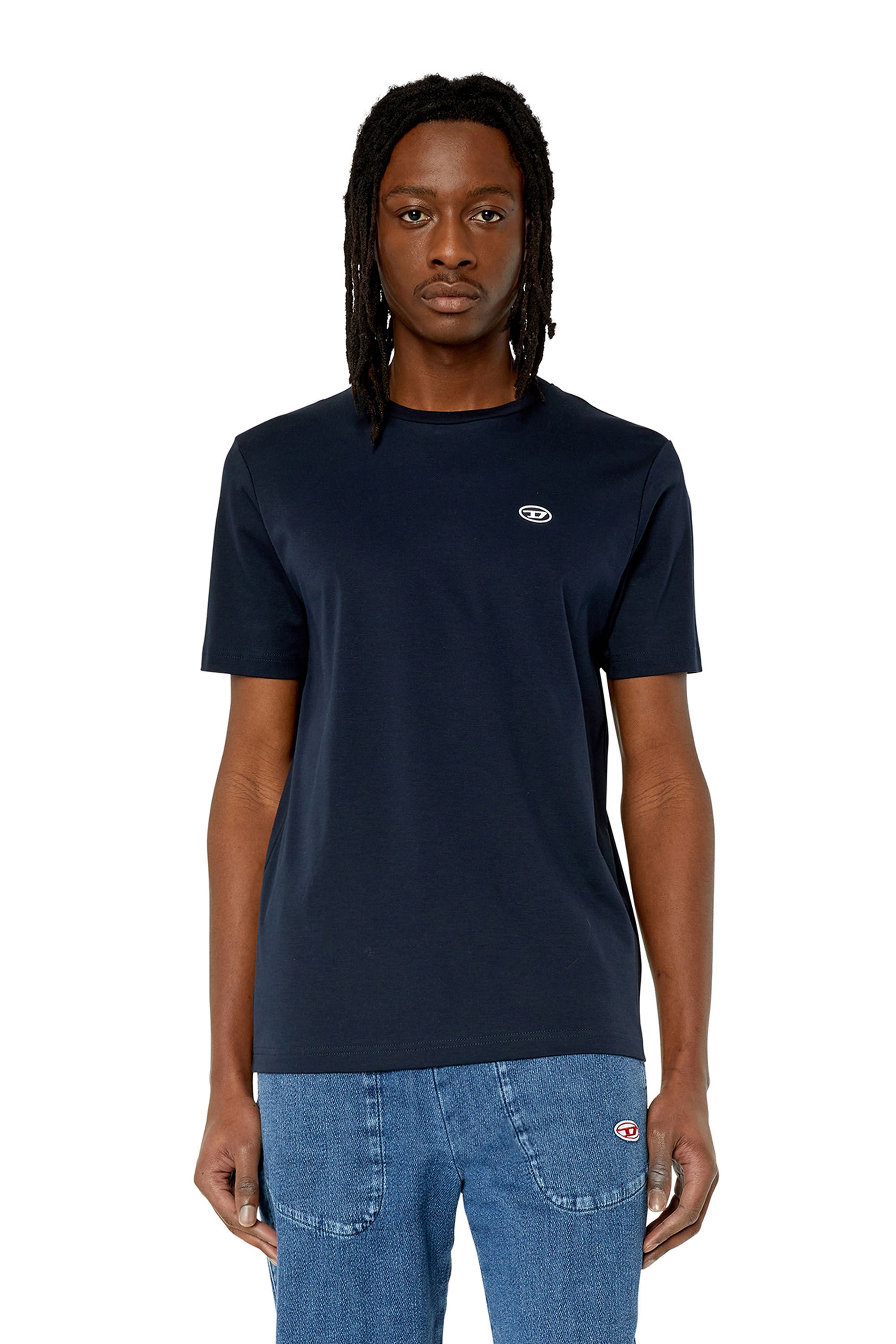 Diesel - T-JUST-DOVAL-PJ, Man T-shirt with oval D patch in Blue - Image 3
