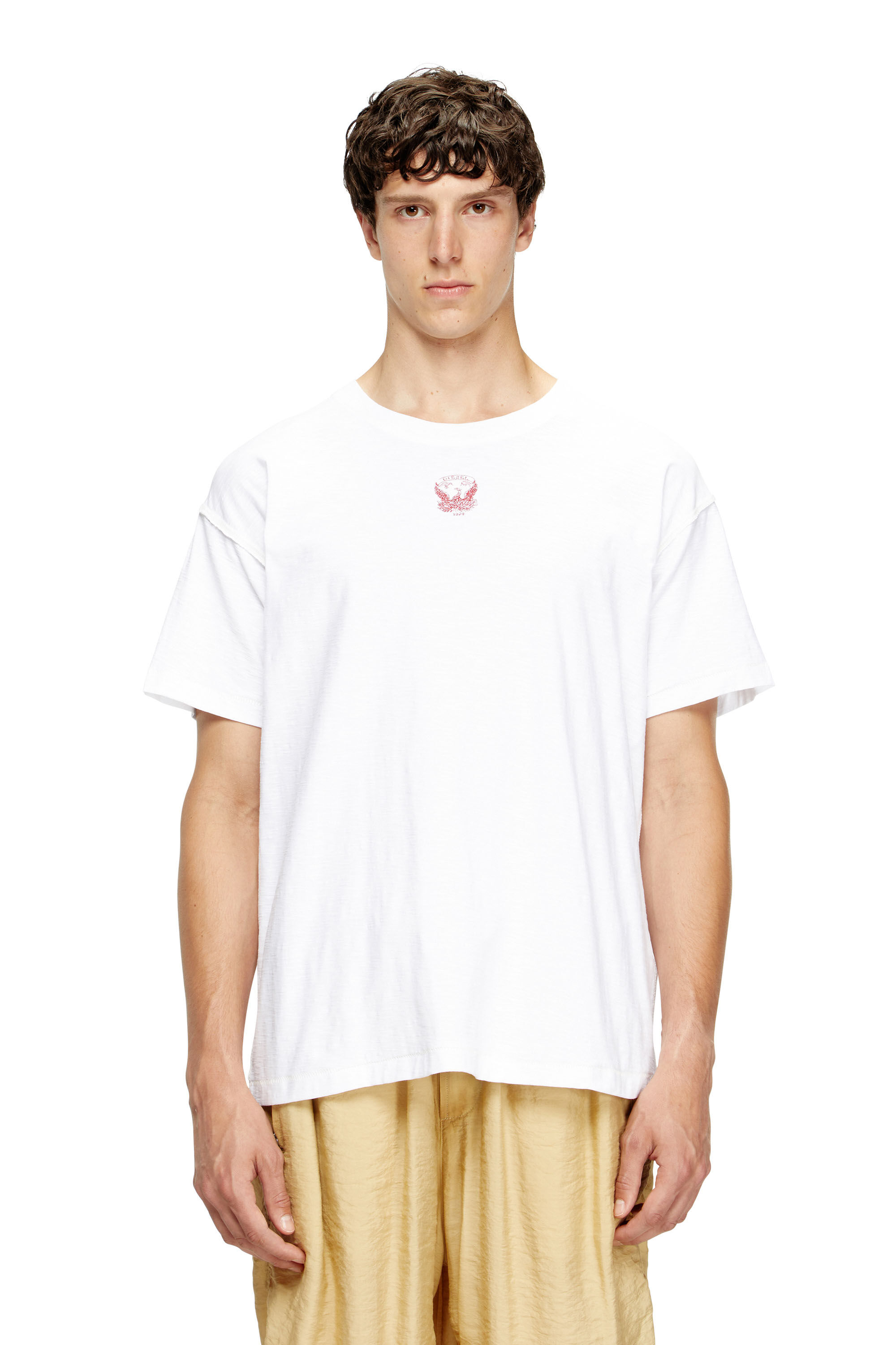 Diesel - T-NORM-T13, Sudadera con ave fénix bordada Hombre in Blanco - 3