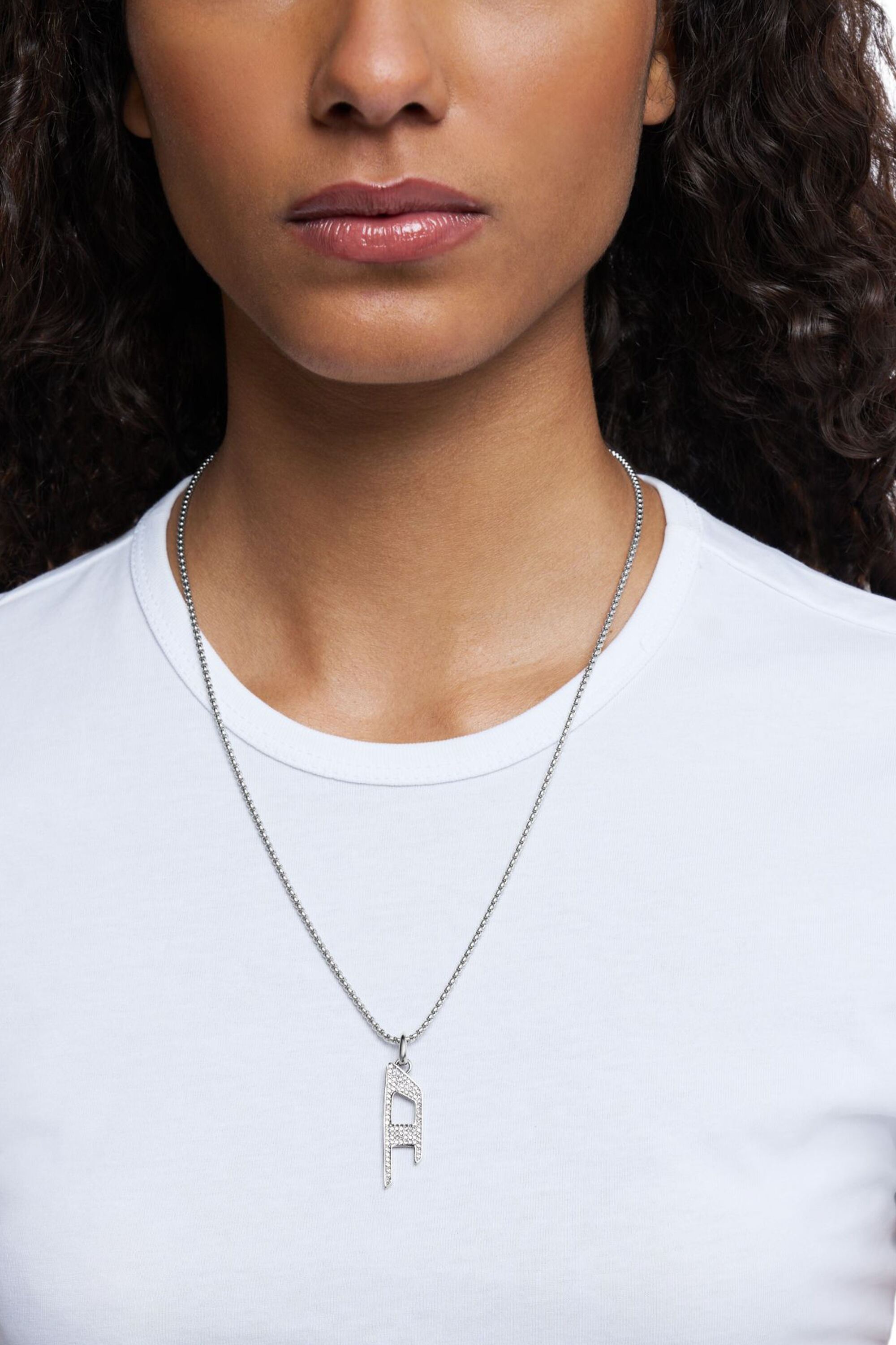 Diesel - DX1624040 JEWELLERY, Collar con colgante brillante de acero inoxidable Unisex in Plateado - 3