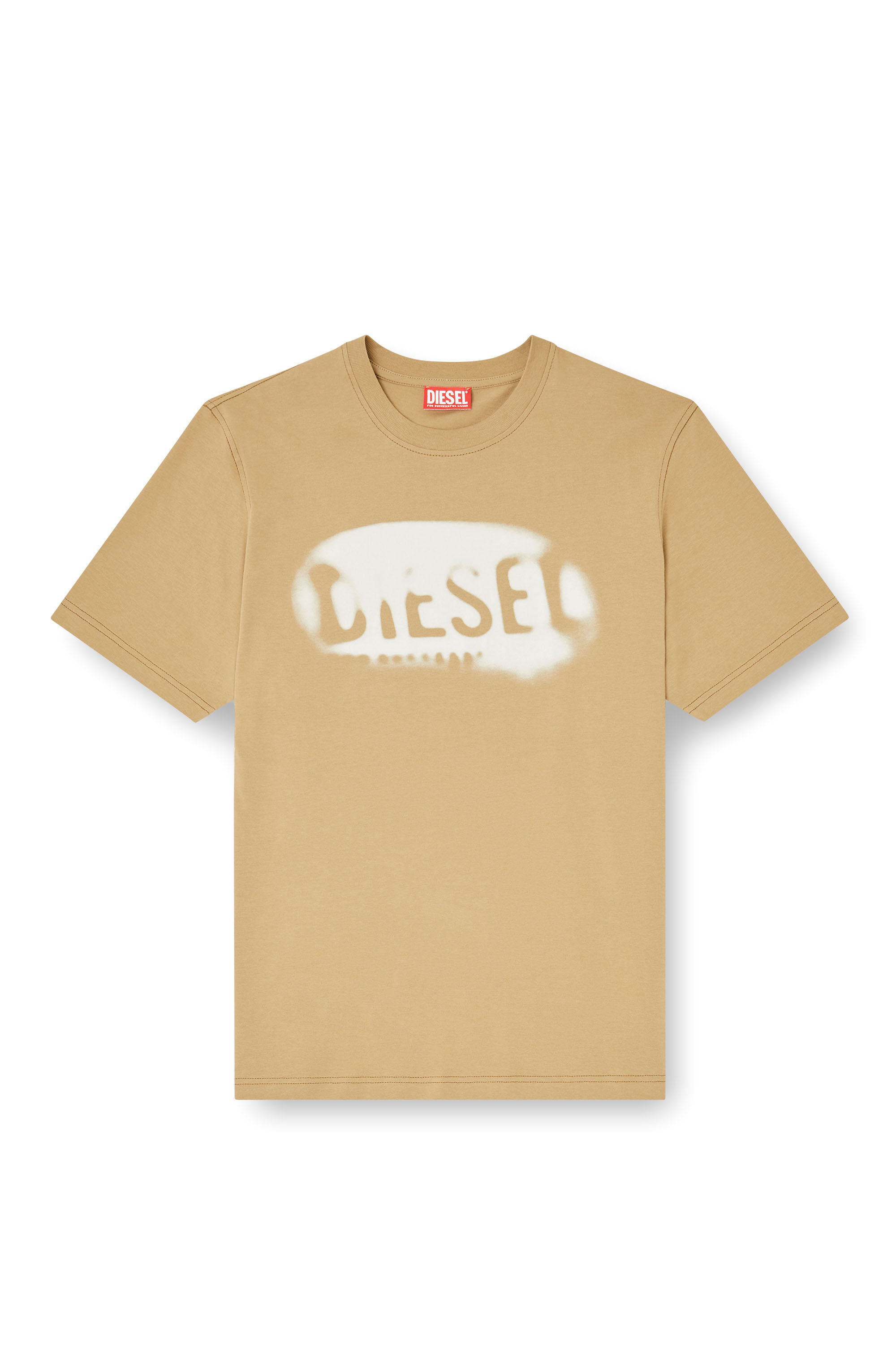 Diesel - T-ADJUST-V2, Camiseta de algodón ligero con logo desvaído. Hombre in Beige - 2