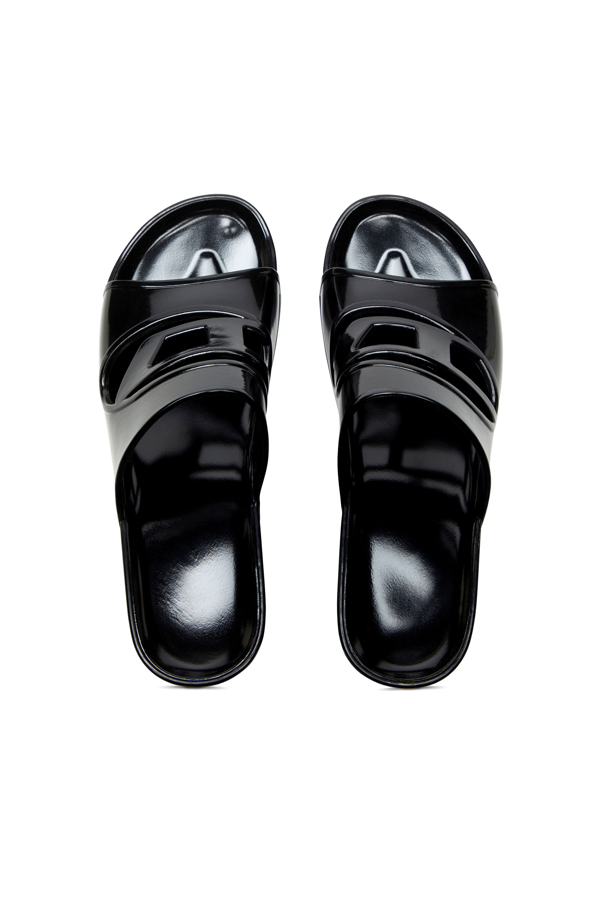 Diesel - SA-BONNIE, Sa-Bonnie-Chanclas de goma con tacón y logotipo troquelado Mujer in Negro - 4