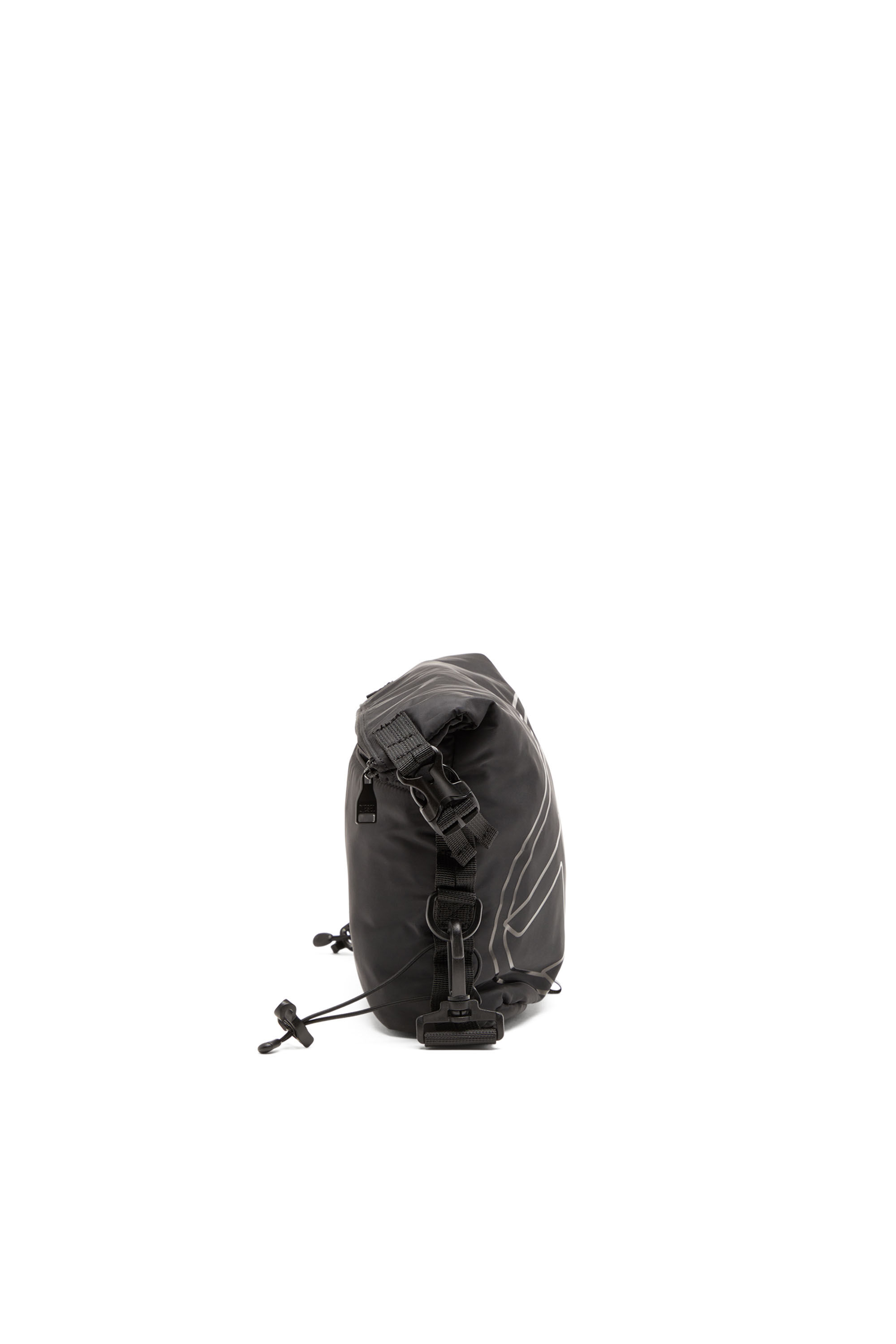 Diesel - DRAPE CROSSBODY, Hombre Drape-Bandolera de nailon con estampado Oval D in Negro - Image 4