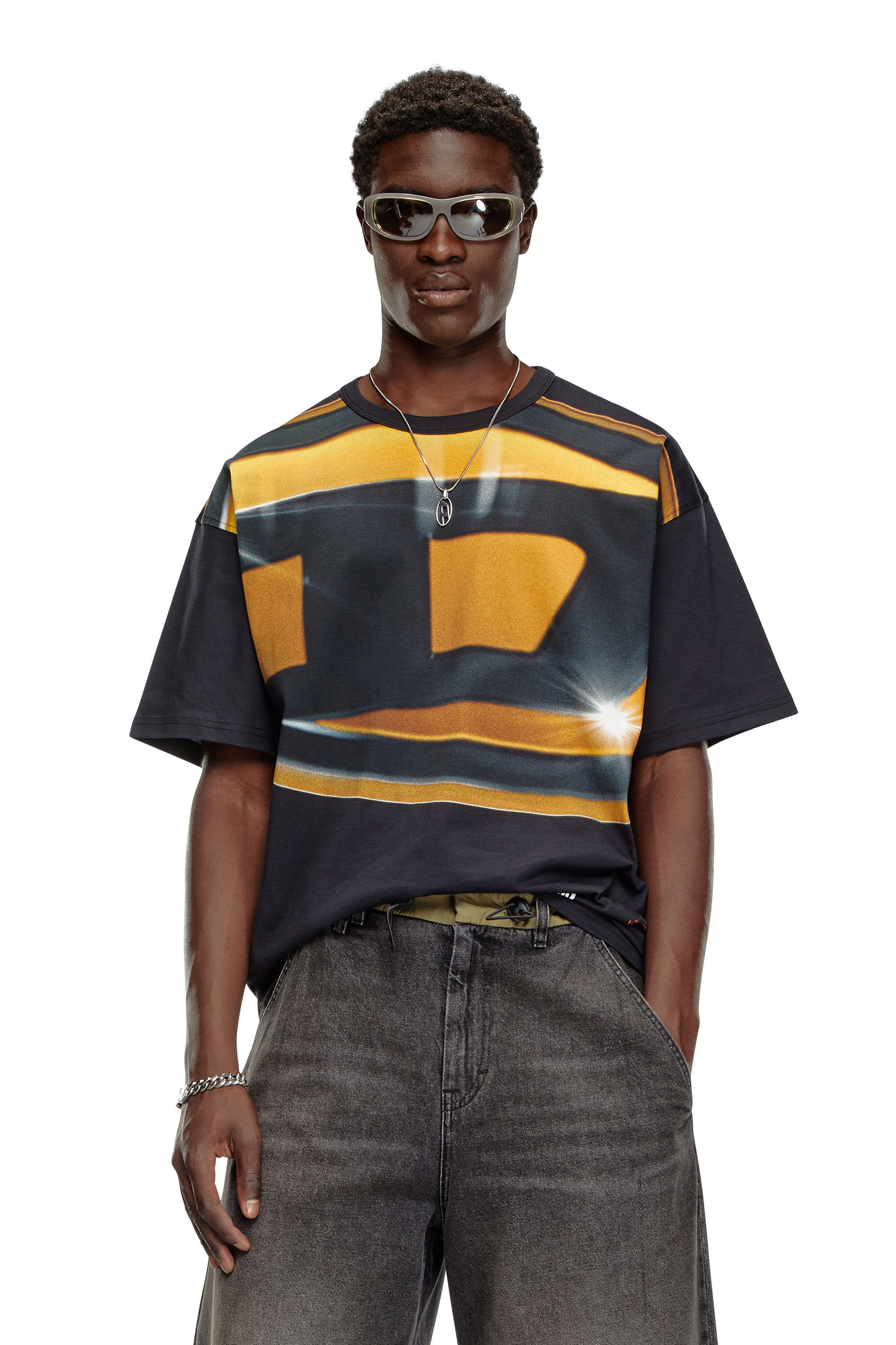 Diesel - T-BOXT-P1, Hombre Camiseta con estampado de póster Oval D in Negro - Image 3