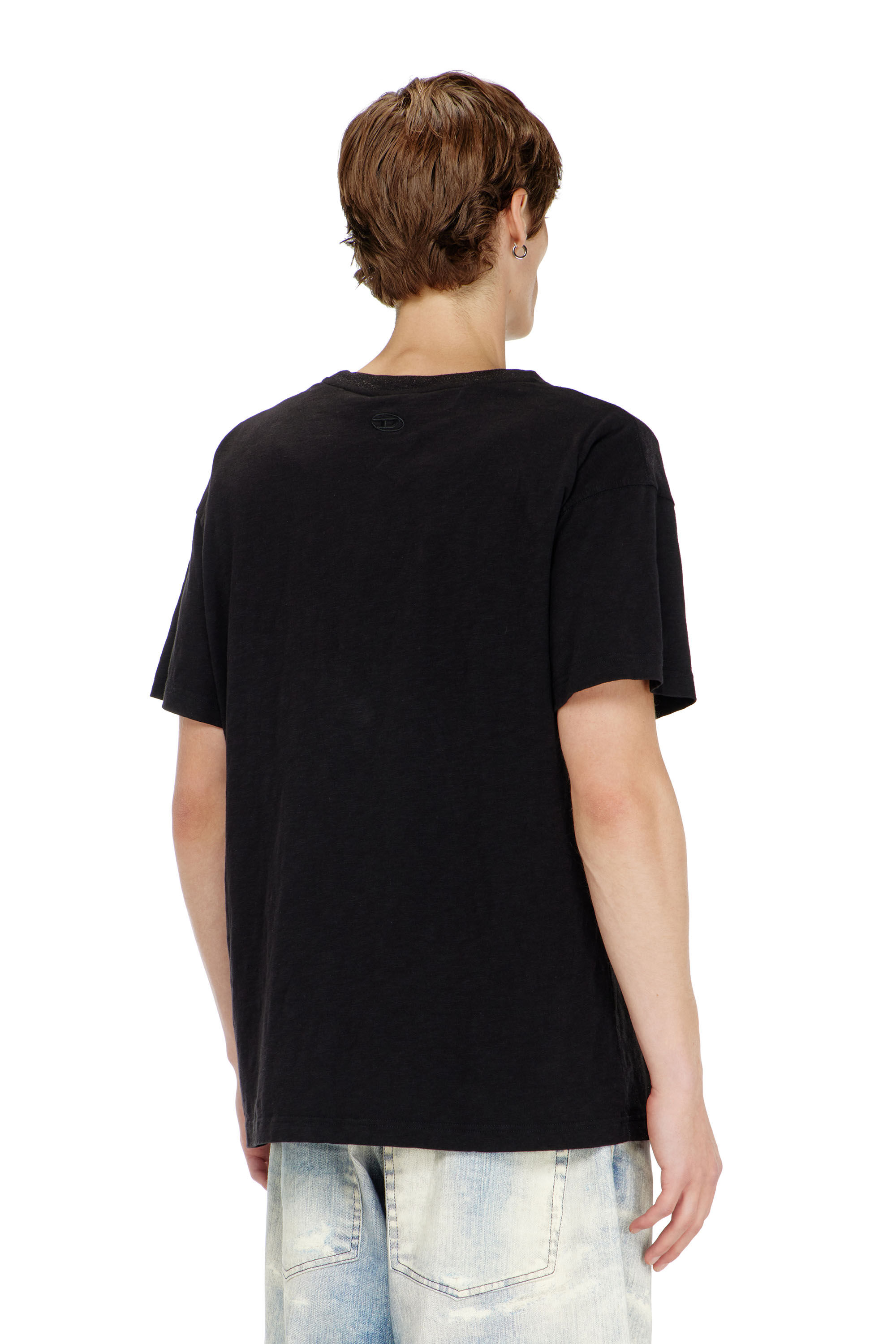 Diesel - T-NORM-AA2, Camiseta de algod&oacute;n con estampado foil en el pecho Hombre in Negro - 4