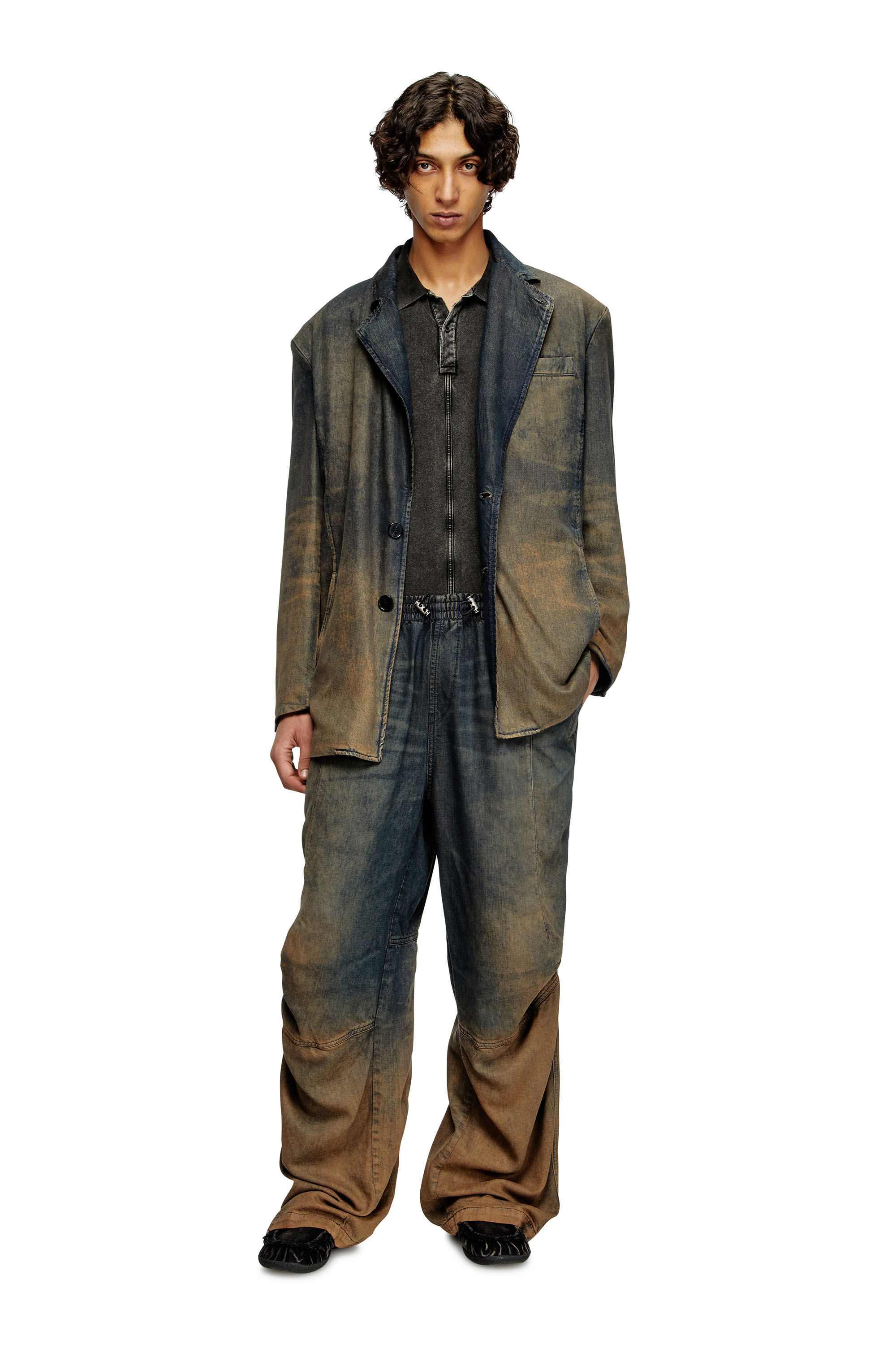 Diesel - D-REG-S, Blazer de denim fluido degradado Unisex in Azul marino - 1