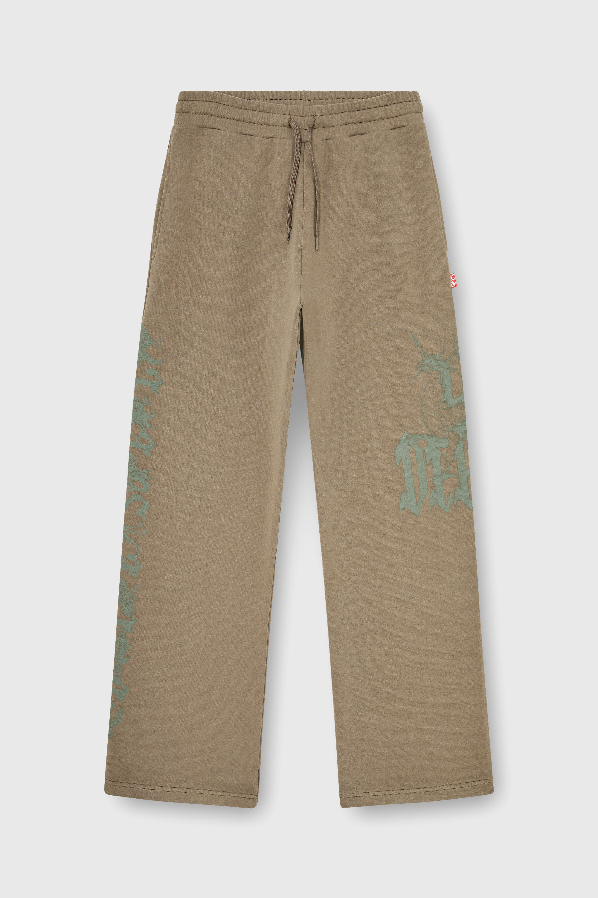 Diesel - P-GRO, Pantalones tratados con estampado de logo Hombre in Marr&oacute;n - 2