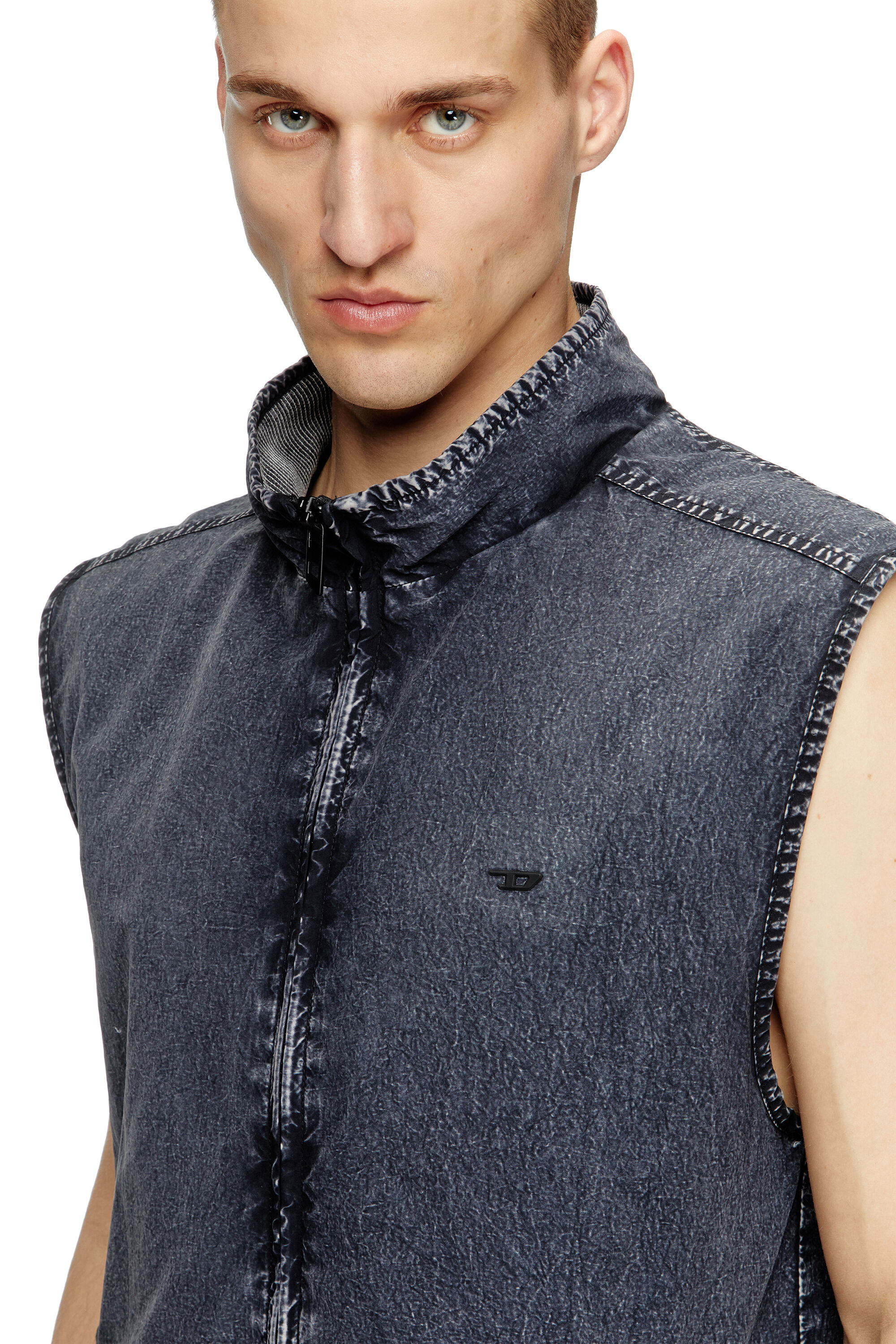 Diesel - J-ERB, Chaleco en taslan de nailon reciclado Hombre in Azul marino - 5