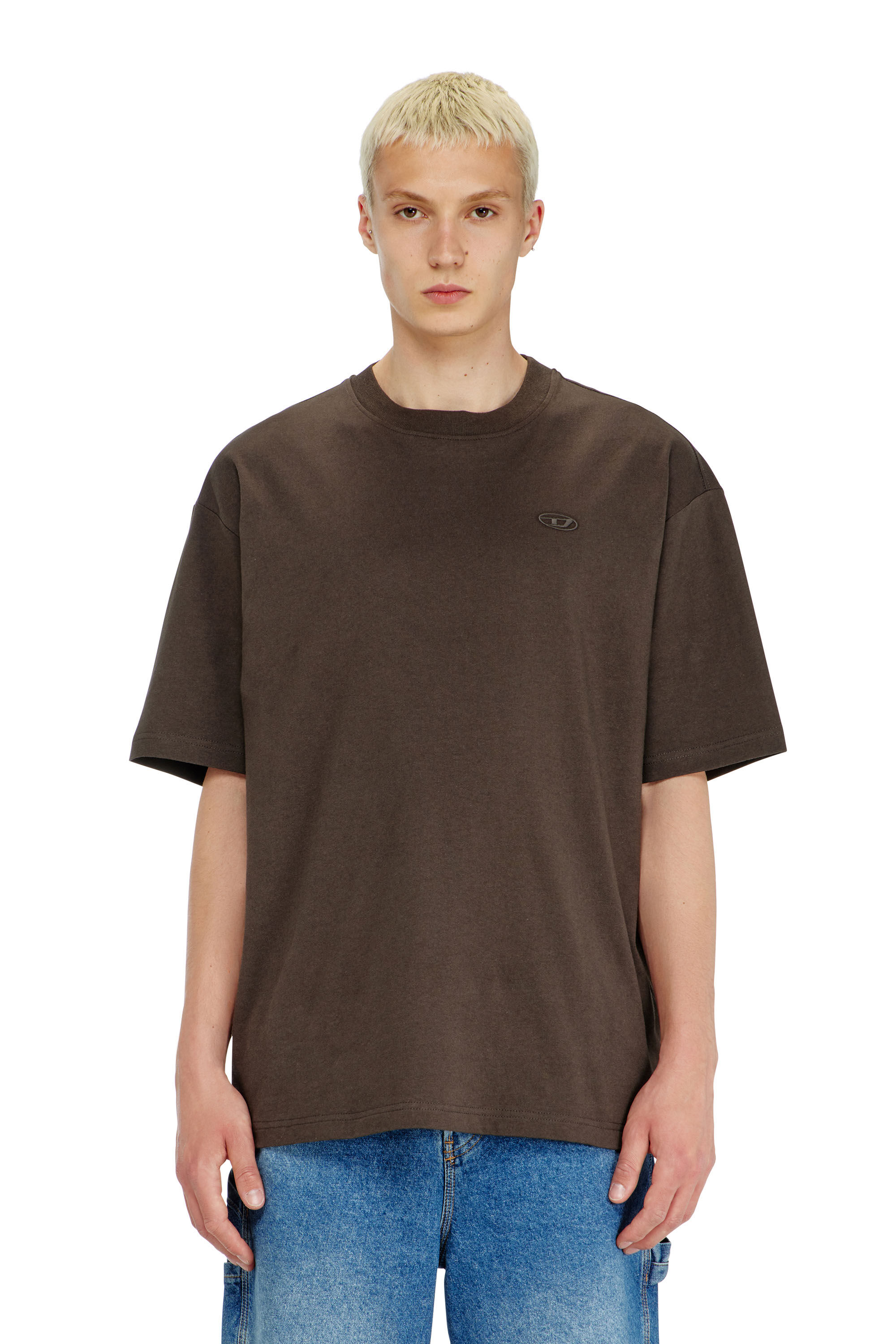 Diesel - T-BOGGY-MEGOVAL-D, Camiseta con bordado oval D grande Hombre in Marr&oacute;n - 3
