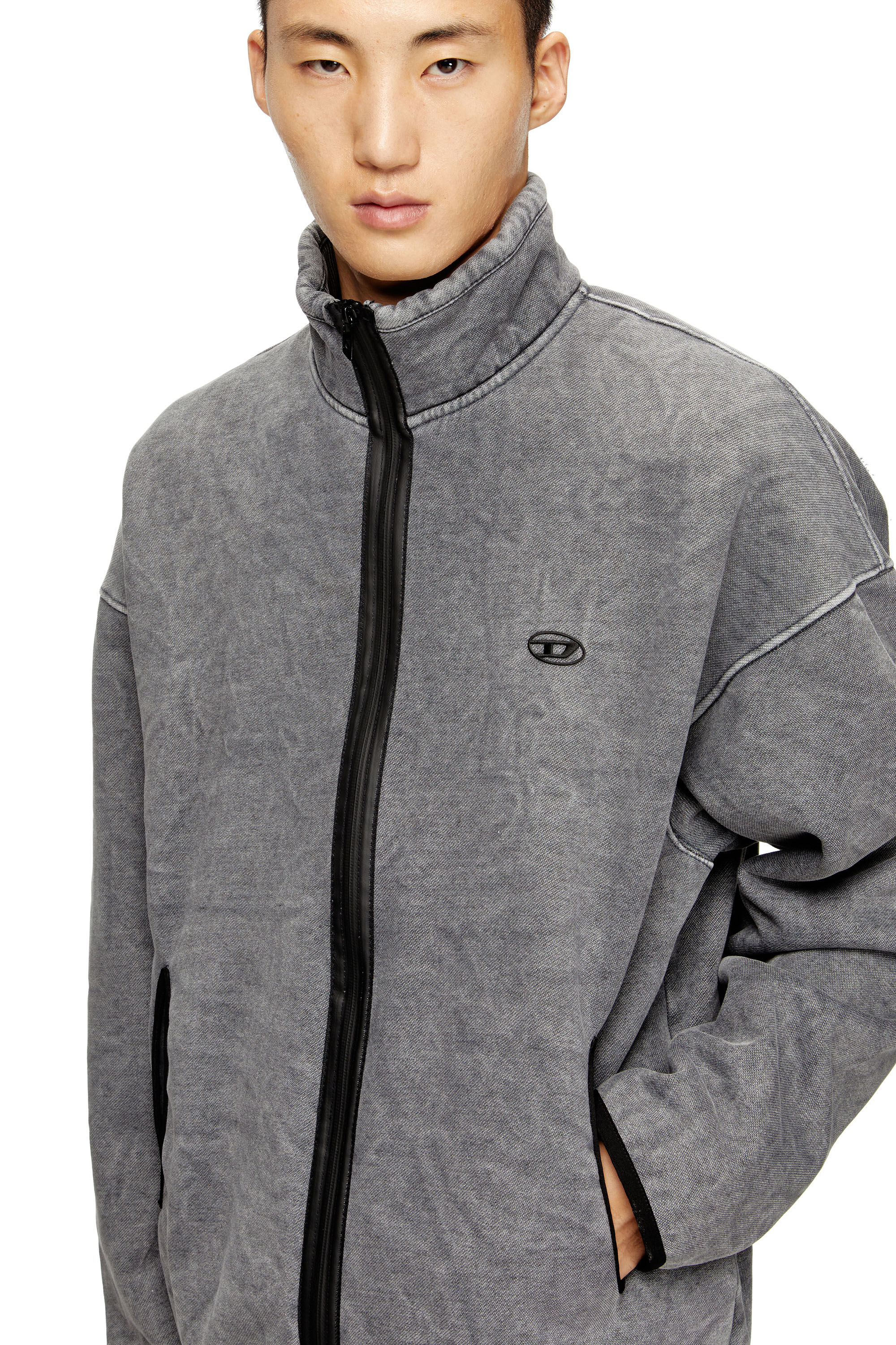 Diesel - S-BATY-NEW, Sudadera con cierre de cremallera y forro interior Hombre in Gris - 5
