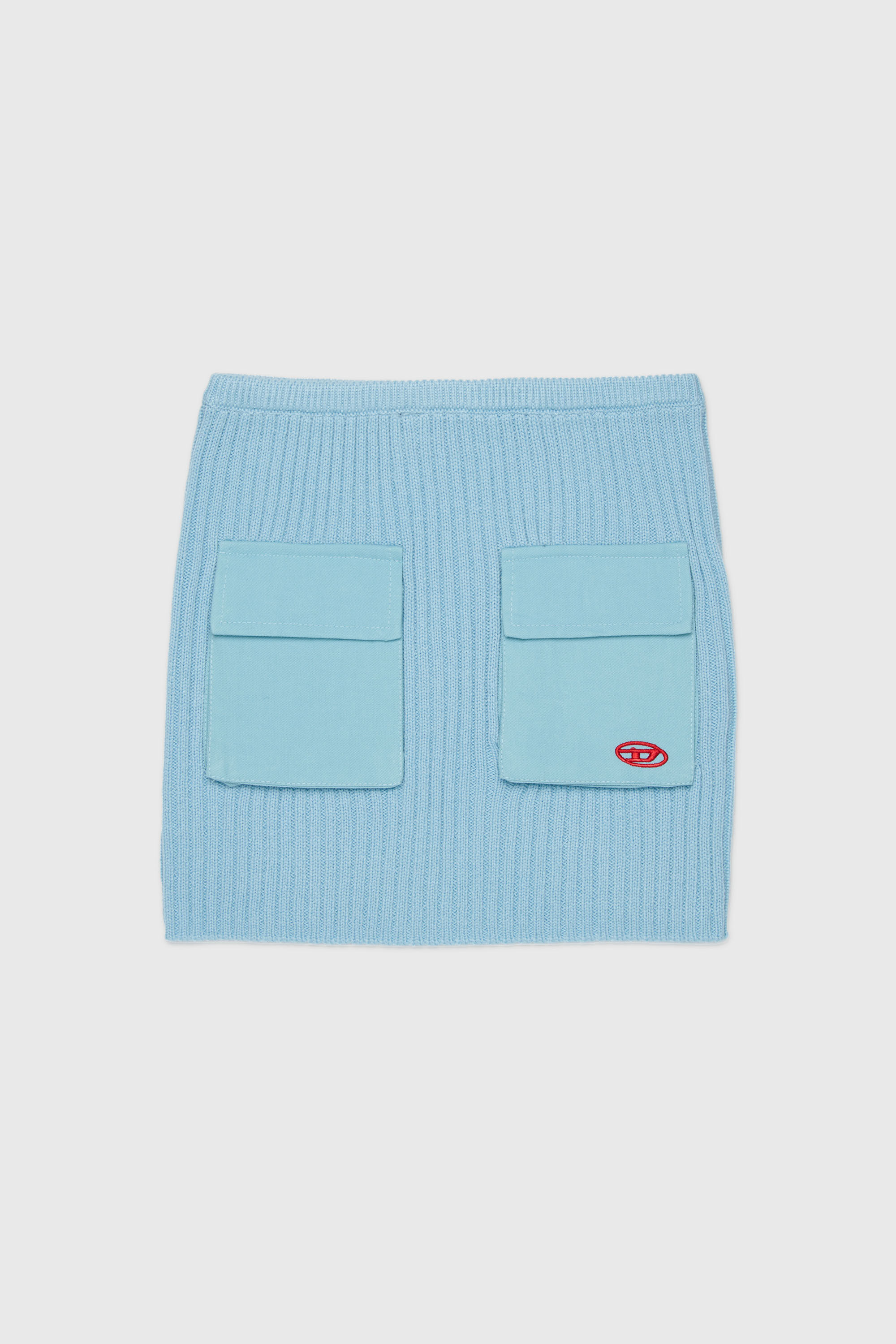 Diesel - GAMMY, Minifalda de punto acanalado con bolsillos utility Mujer in Azul marino - 1
