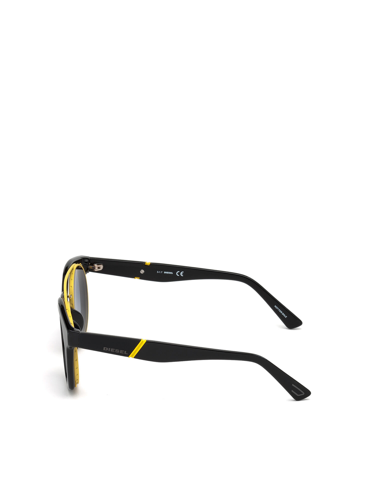Diesel - DL0251, Gafas con montura redonda de acabado brillante Unisex in Negro - 3