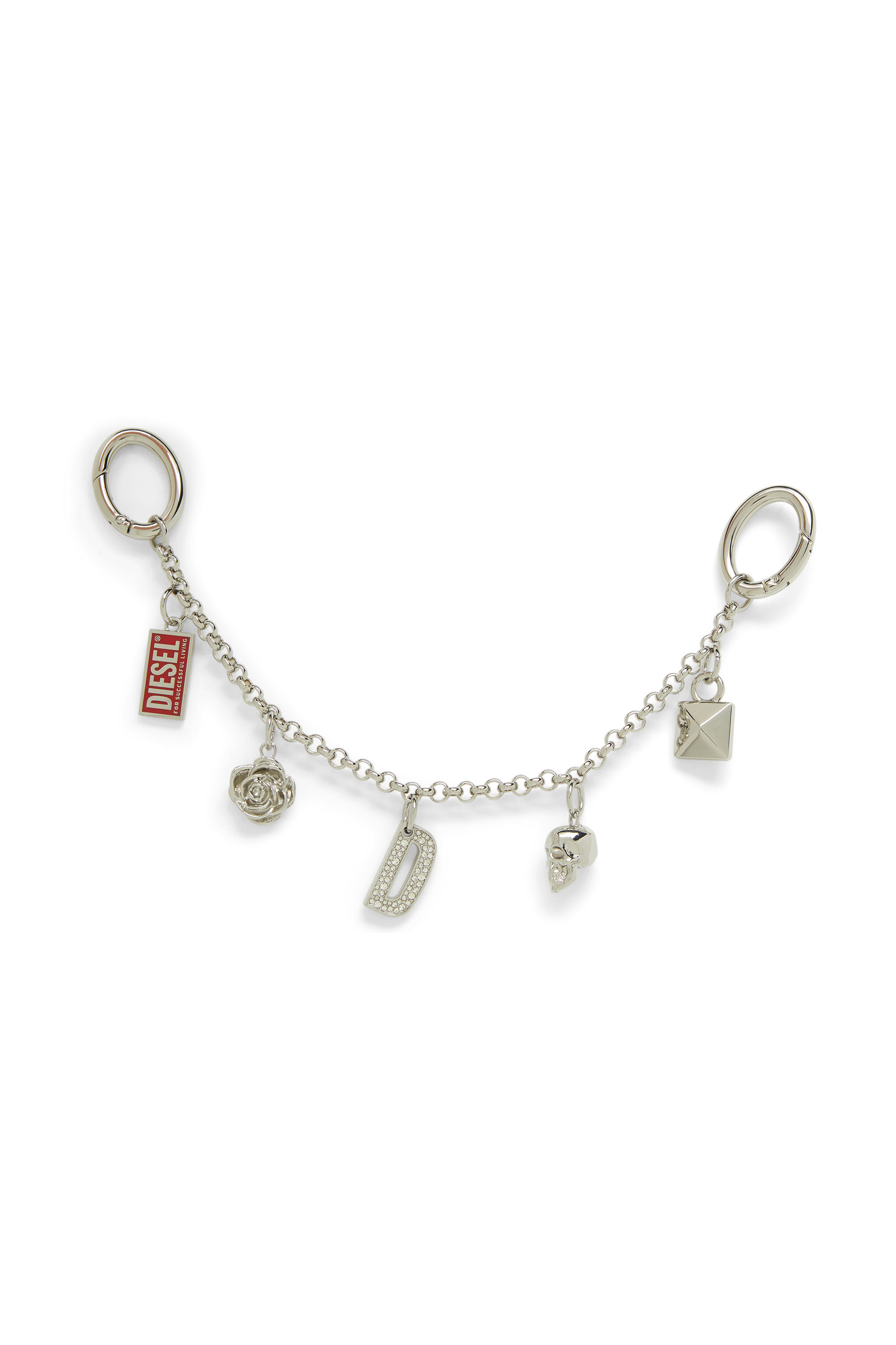 Diesel - CHAIN-D II S, Cadena met&aacute;lica con charms ic&oacute;nicos Mujer in Plateado - 1