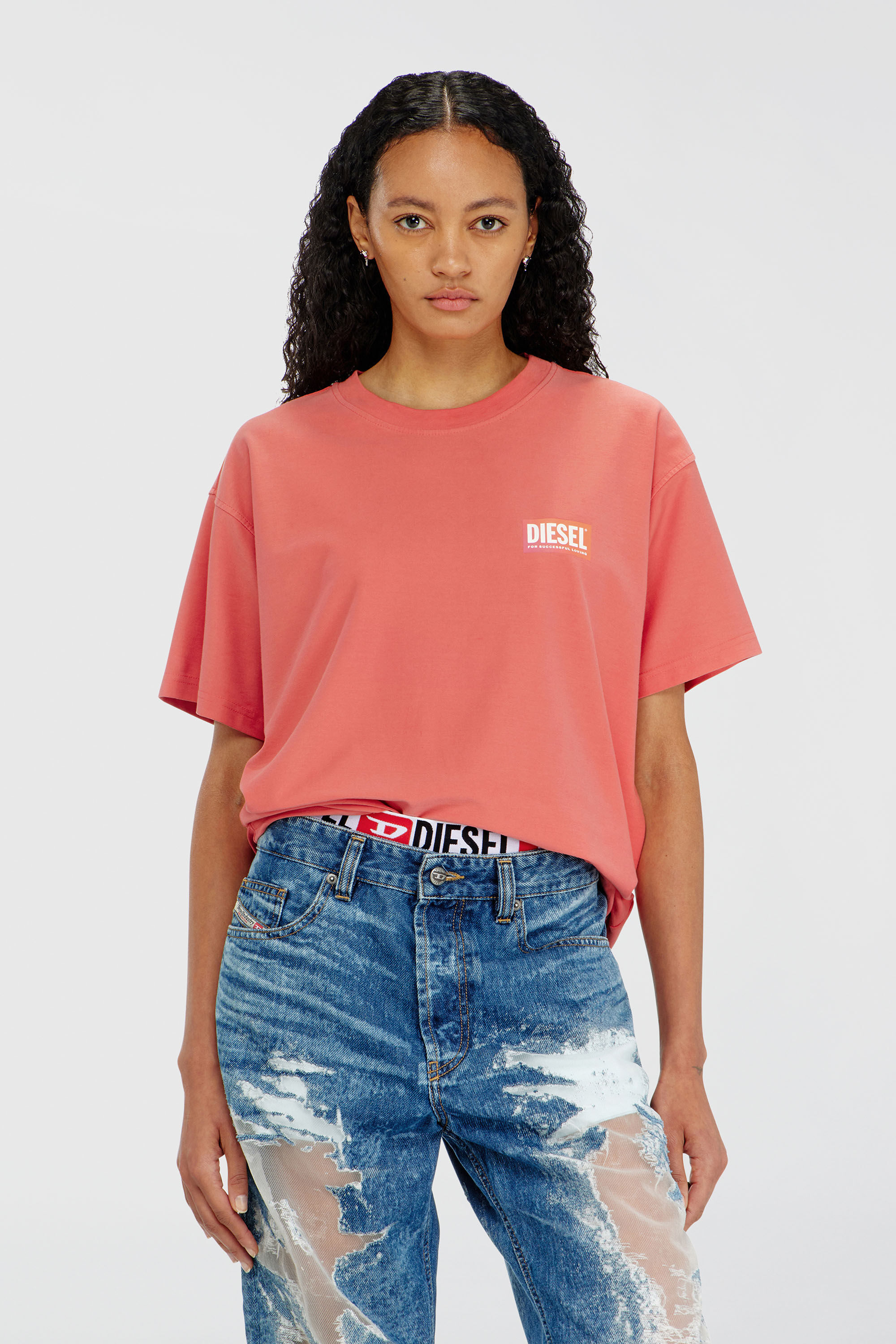 Diesel - PR-T-NORM-CHITIND-R, Camiseta con logo trasero transparente Unisex in Rojo - 5
