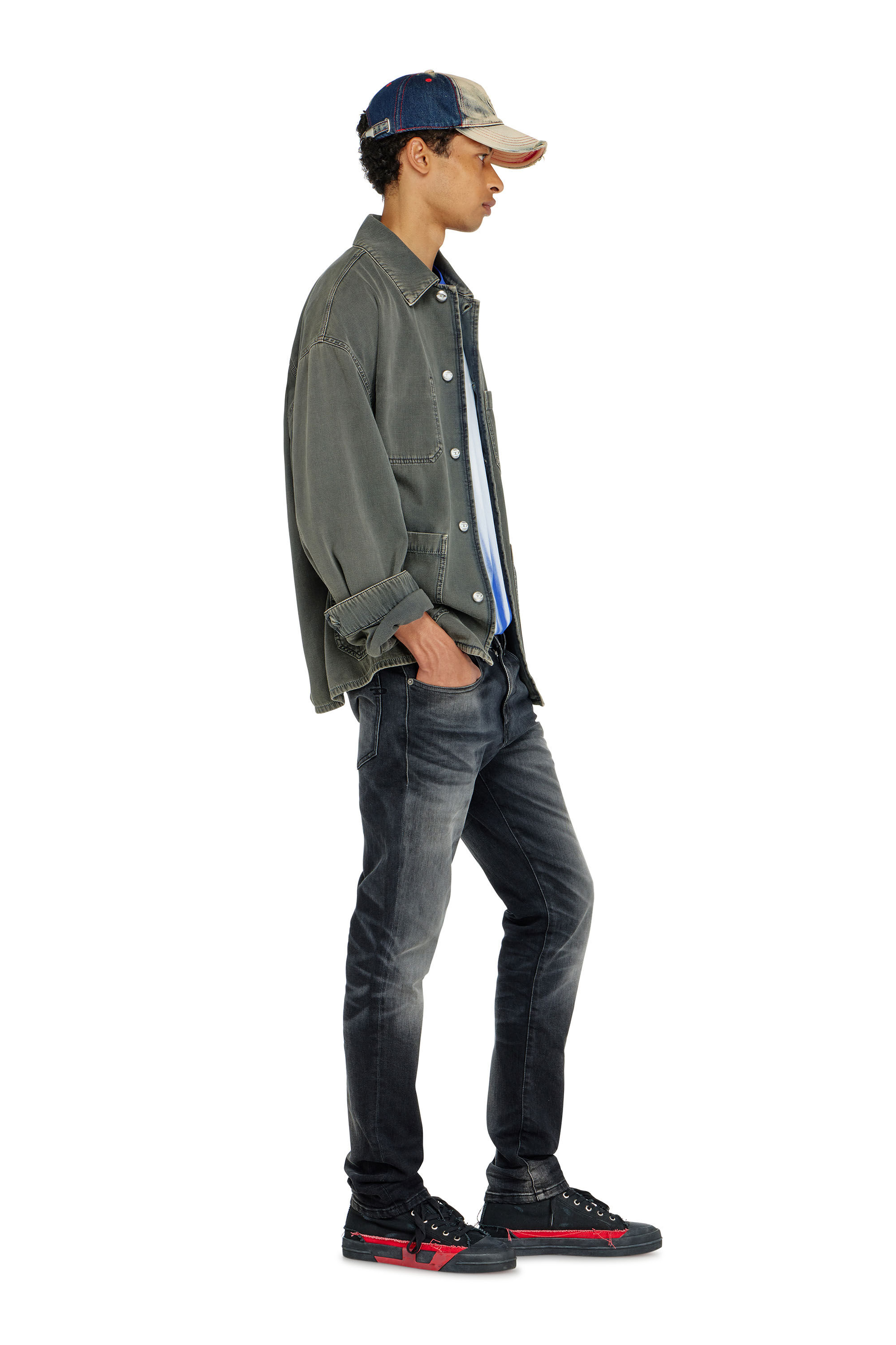 Diesel - Slim Jeans 2019 D-Strukt 09P38 Hombre, Negro/Gris oscuro - 2