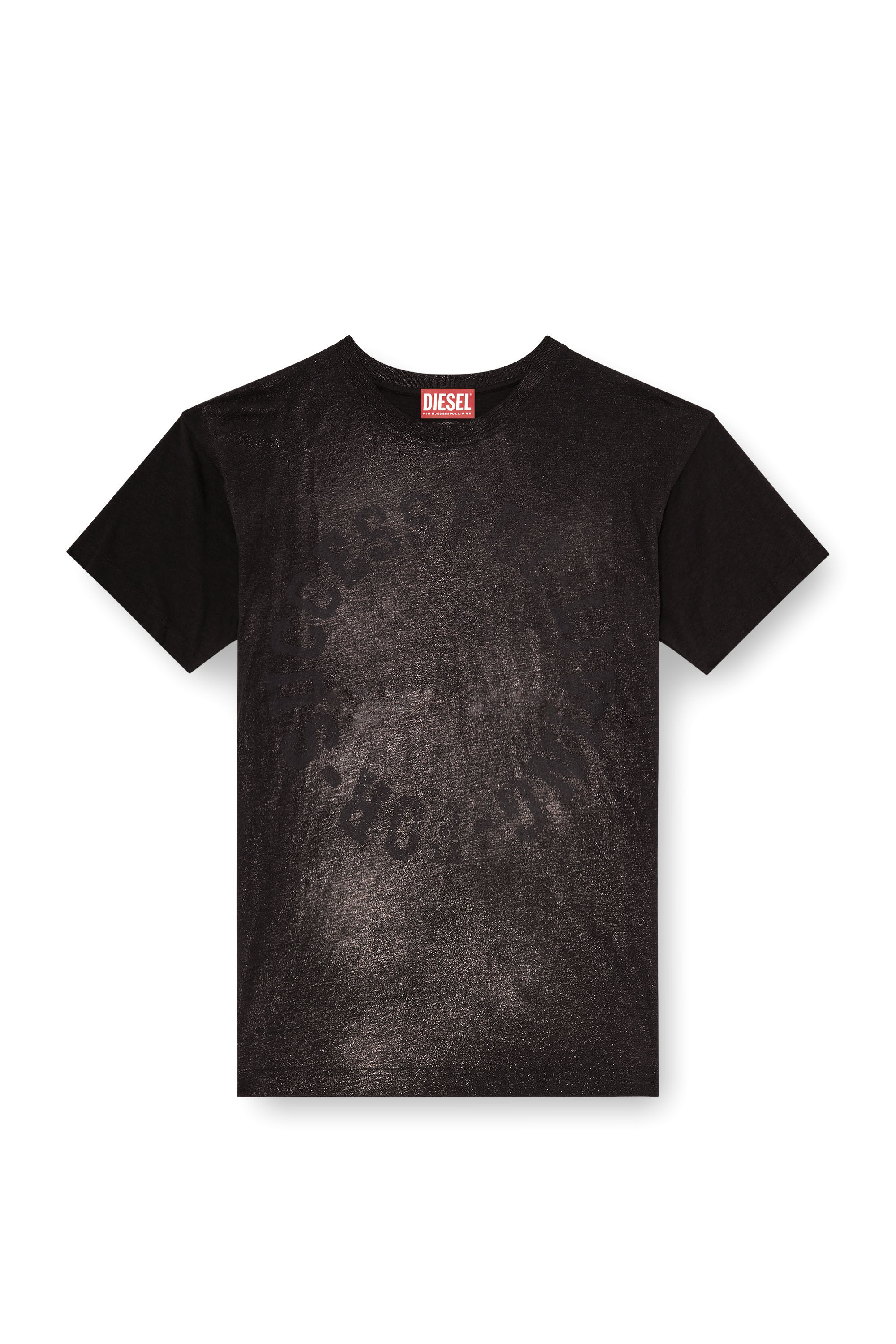 Diesel - T-NORM-AA2, Camiseta de algod&oacute;n con estampado foil en el pecho Hombre in Negro - 2