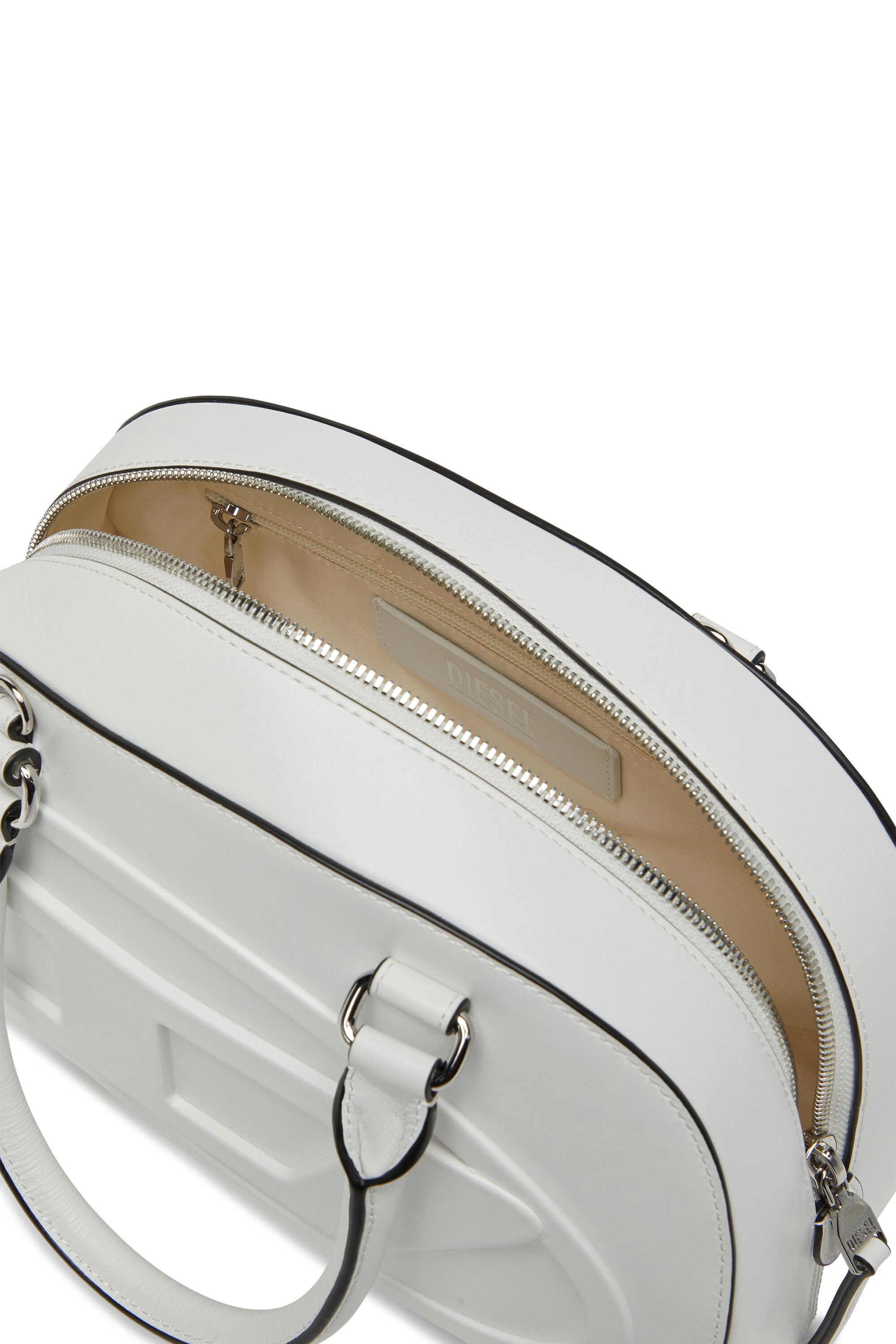 Diesel - 1DR DOME TOP HANDLE, Bolso de cuero tipo bowling Mujer in Blanco - 5
