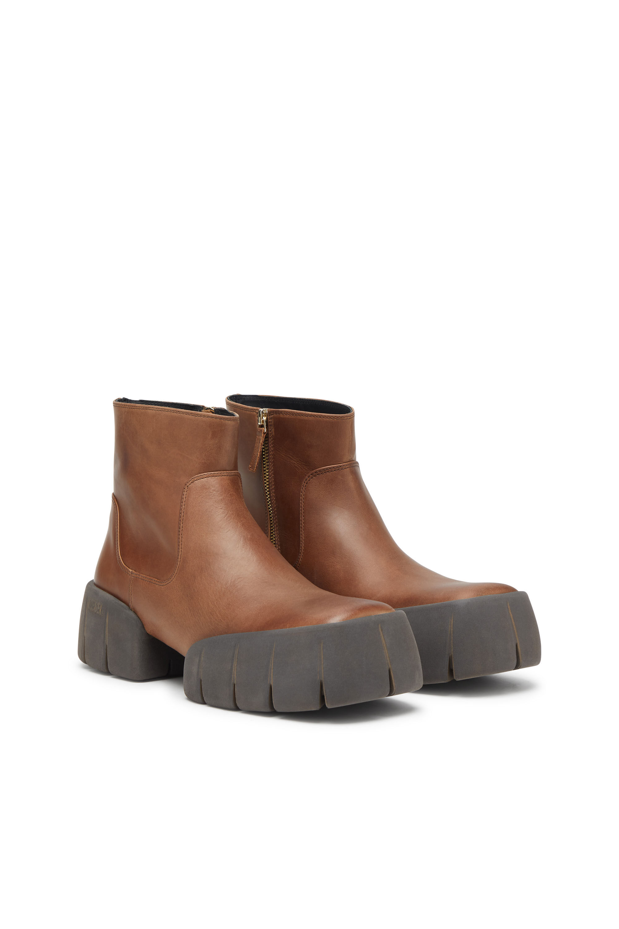 Diesel - D-TEX BT, Botas de cuero encerado hasta el tobillo con suela partida Hombre in Marrón - 2