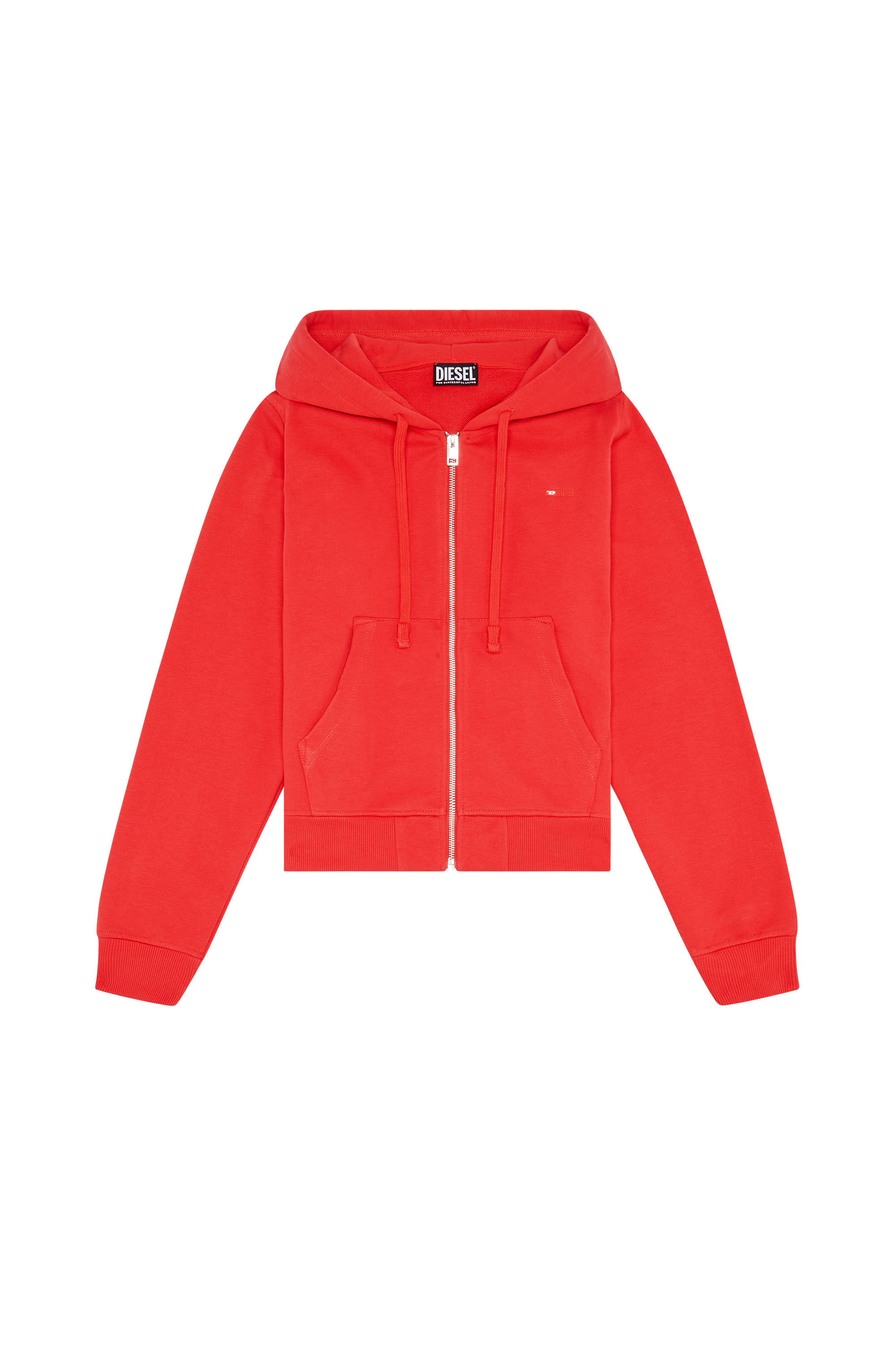 Diesel - F-REGGY-HOOD-ZIP-MICRODIV, Woman Hoodie with embroidered micro logo in Red - Image 2