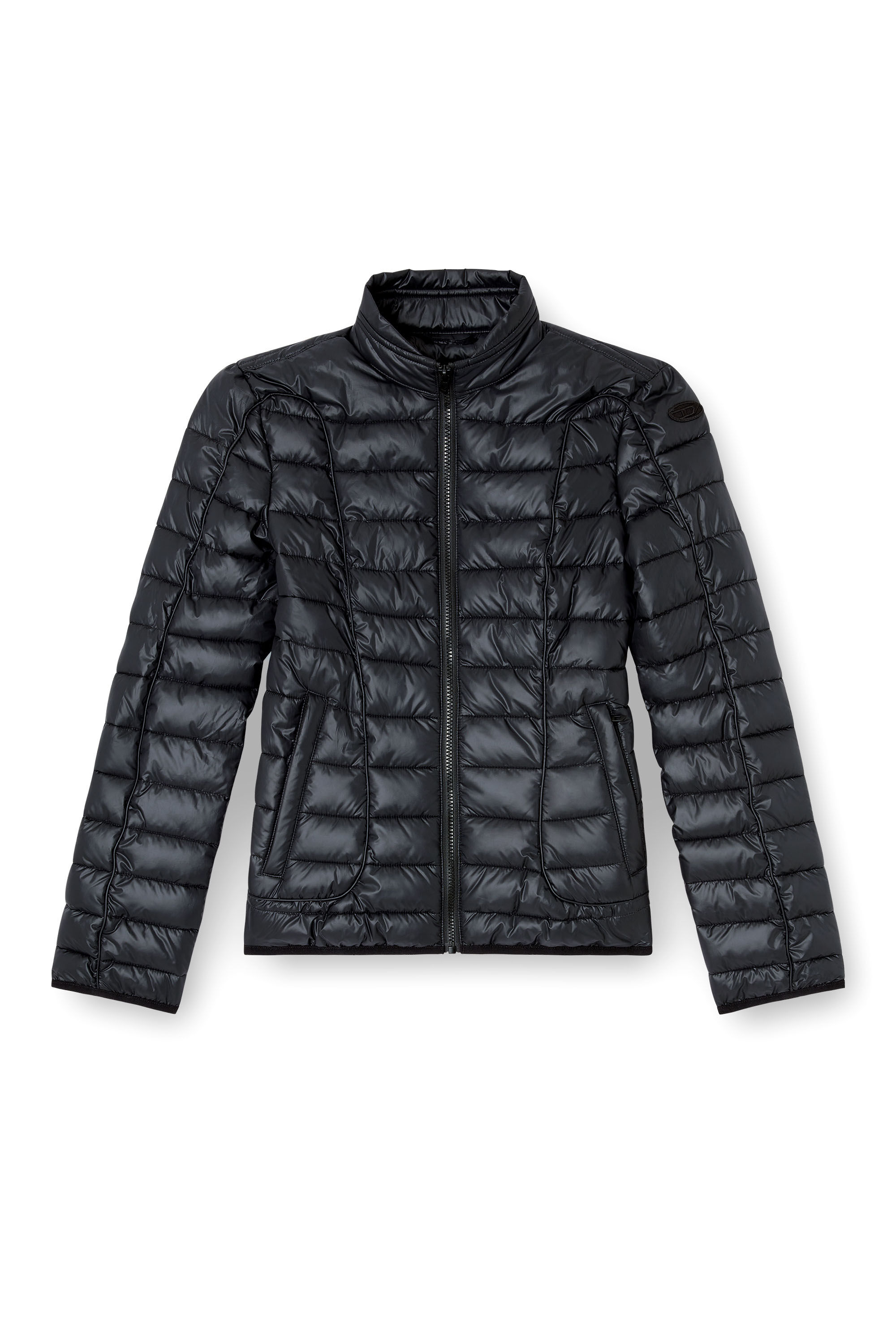 Diesel - W-PILOT-FEM, Chaqueta puffer con detalles biker Mujer in Negro - 2