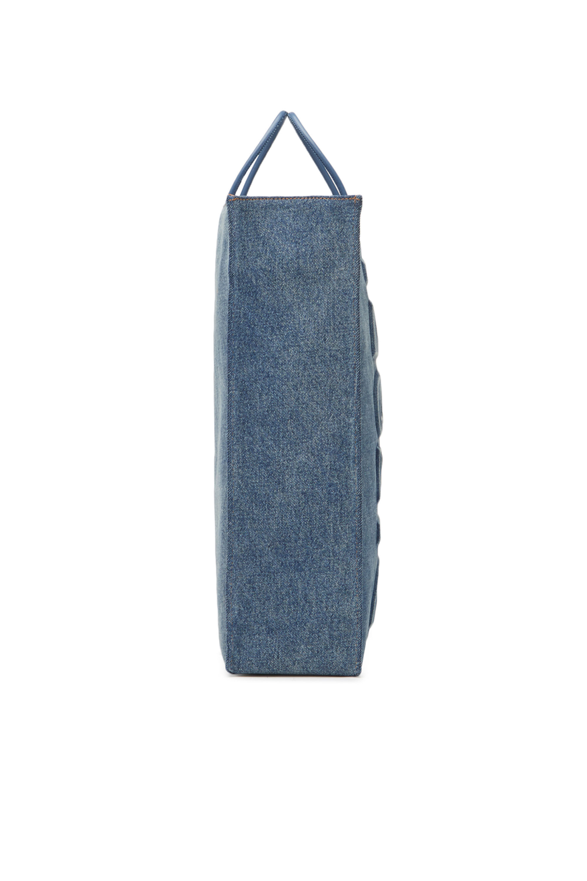 Diesel - DSL SHOPPER 3D L X, Dsl Shopper 3D L X - Tote grande de denim sobreteñido Unisex in Azul marino - 4