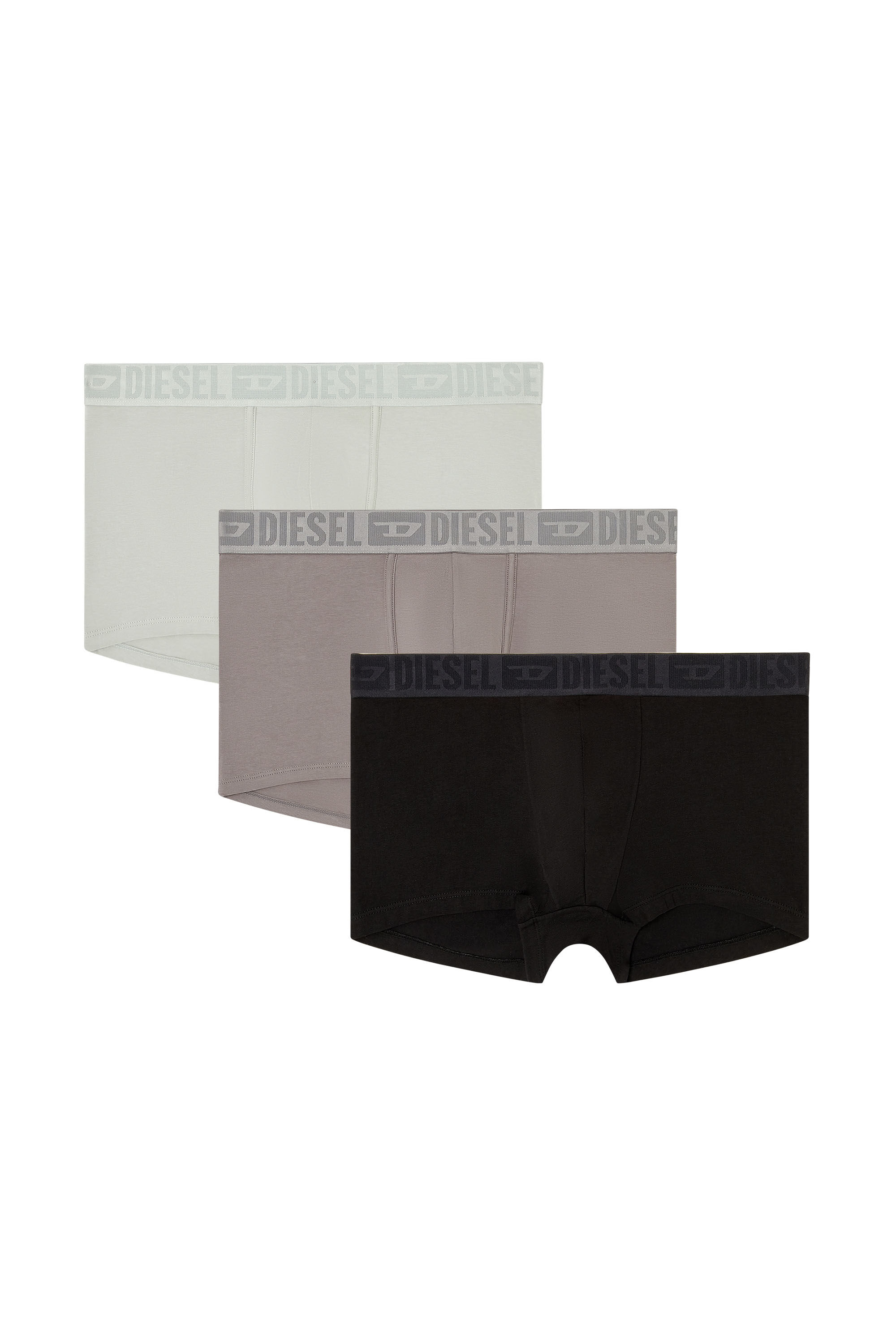 Diesel - MIKE-D-CORE-3PACK, Paquete de tres b&oacute;xers de algod&oacute;n el&aacute;stico con pretina tonal Hombre in Gris - 2
