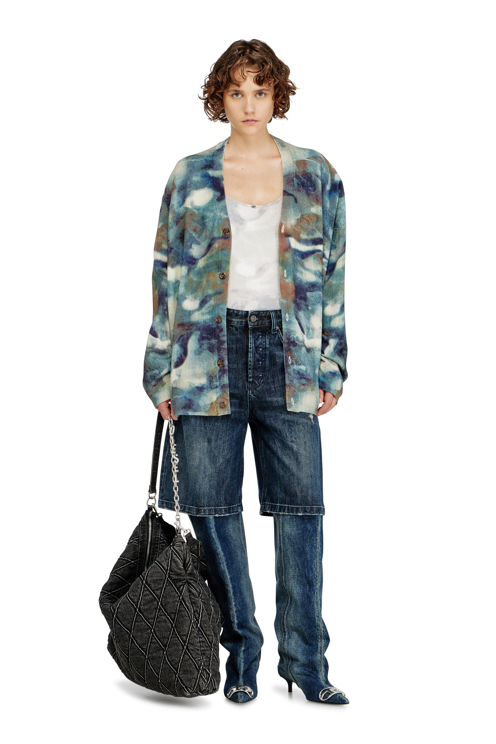 Diesel - ELLA-UTLT, Ba&ntilde;ador tanga acanalado con estampado de camuflaje Mujer in Blanco - 5