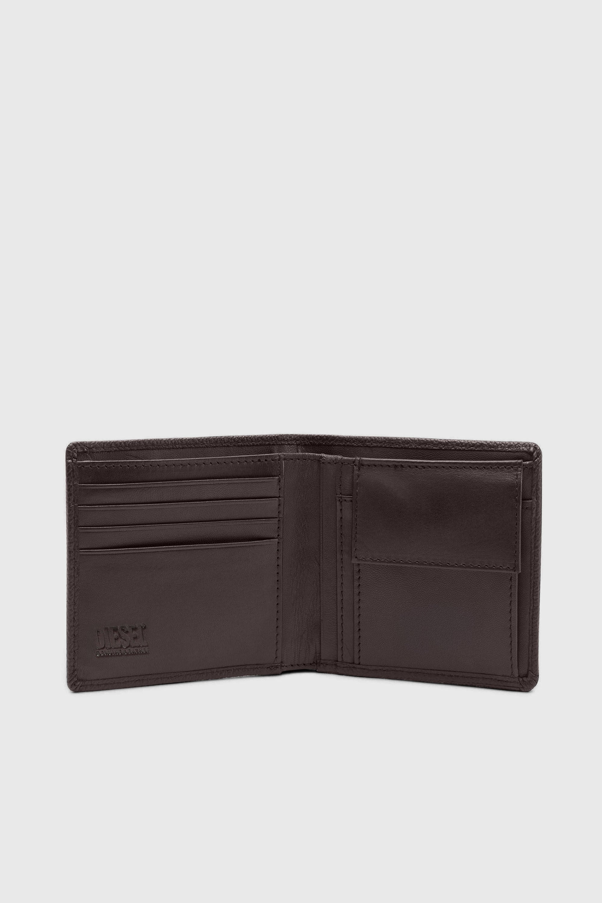Diesel - BI FOLD COIN S, Cartera de cuero granulado que se pliega por la mitad Hombre in Marr&oacute;n - 3