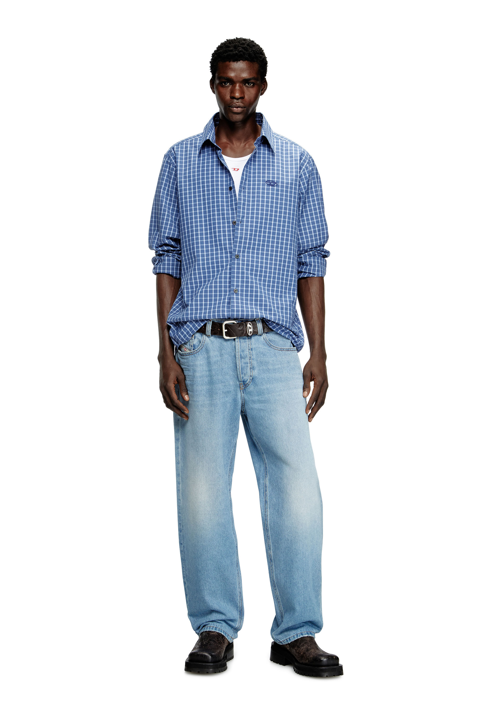 Diesel - T-LIFTY-D, Camiseta sin mangas con mini parche con el logotipo D Hombre in Blanco - 1