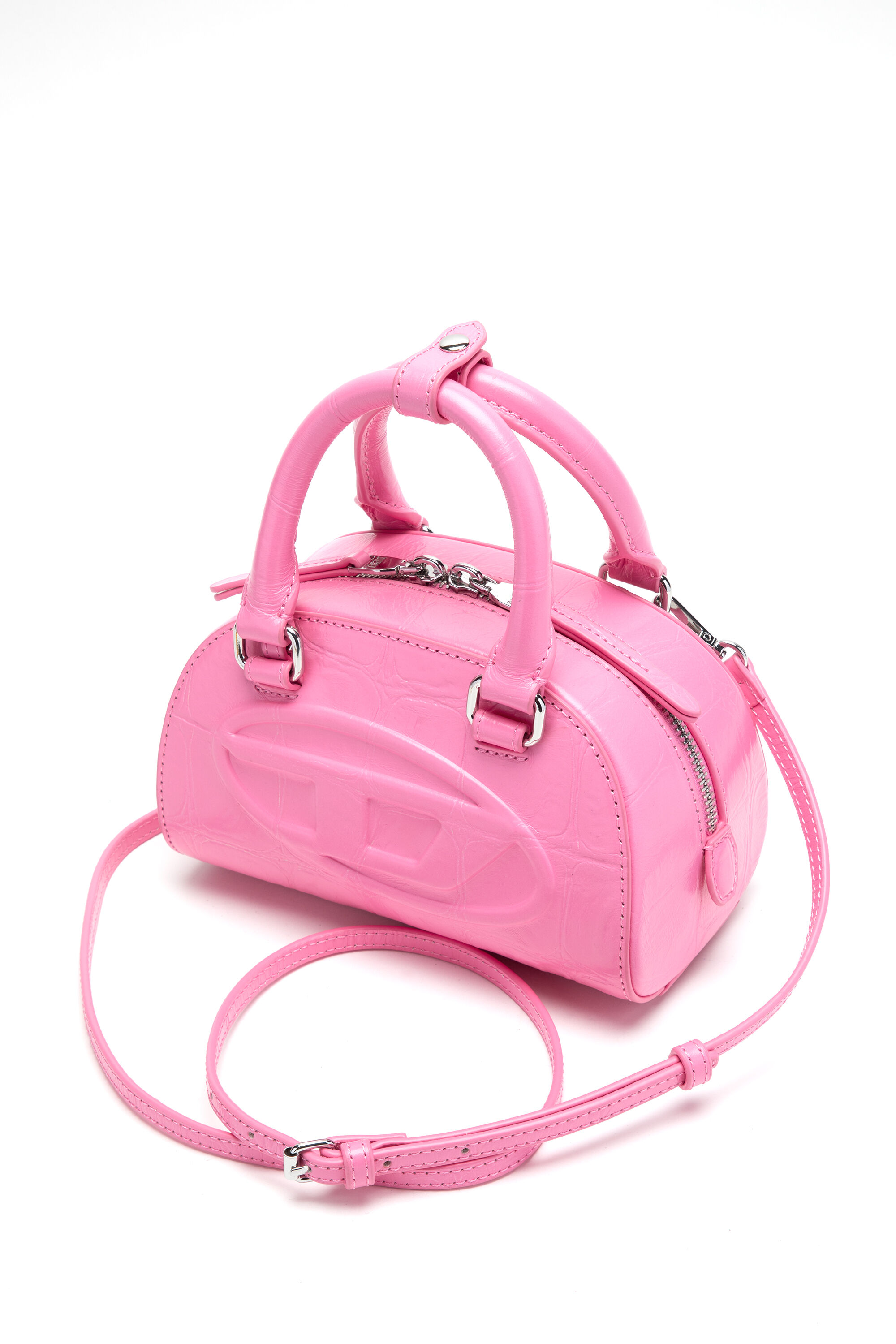Diesel - 1DR DOME CROSSBODY, Bolso bowling Dome-Mini 1DR en piel efecto cocodrilo Mujer in Rosa - 4