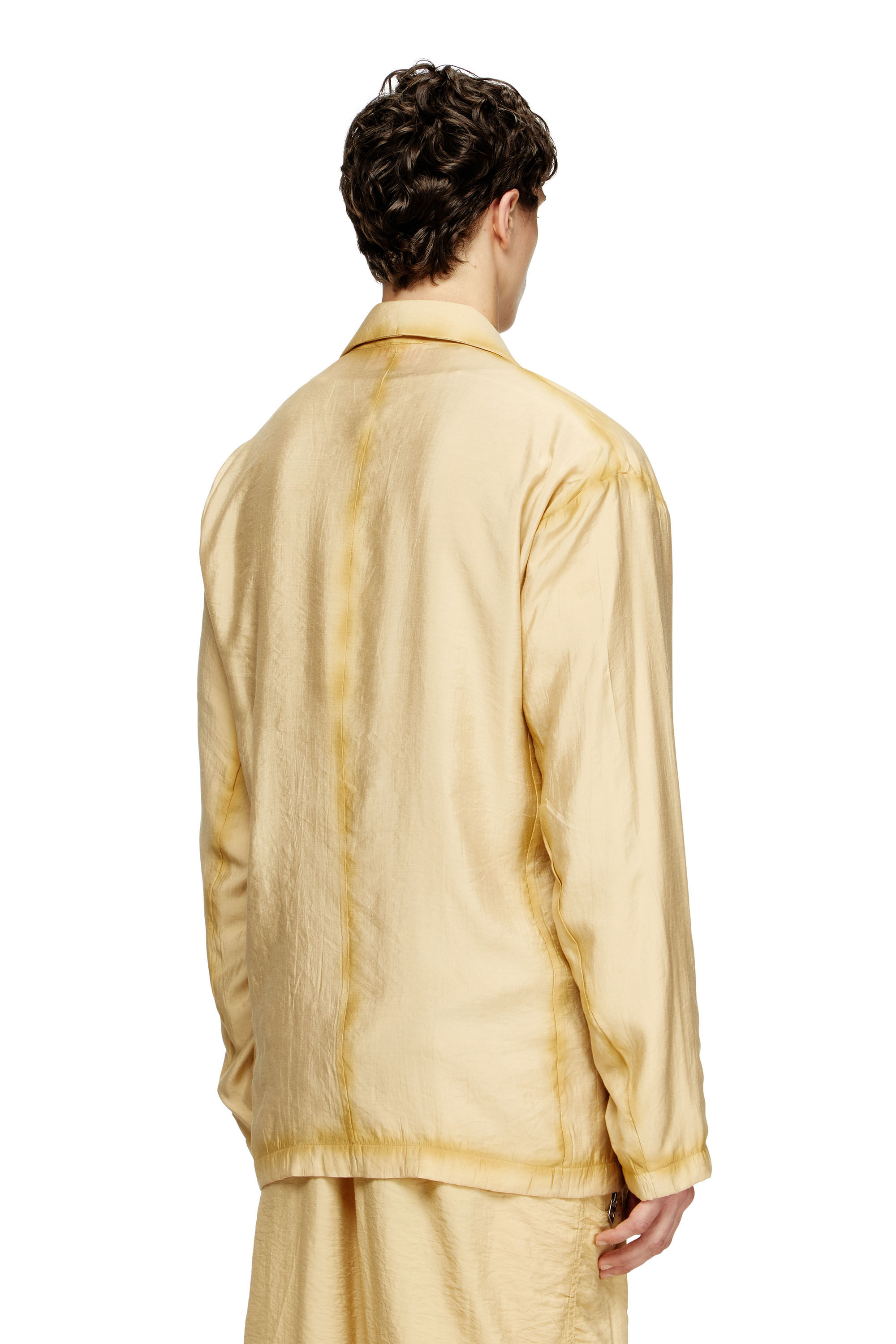 Diesel - J-KEYSERY, Blazer de doble botonadura en tejido arrugado Hombre in Beige - 3