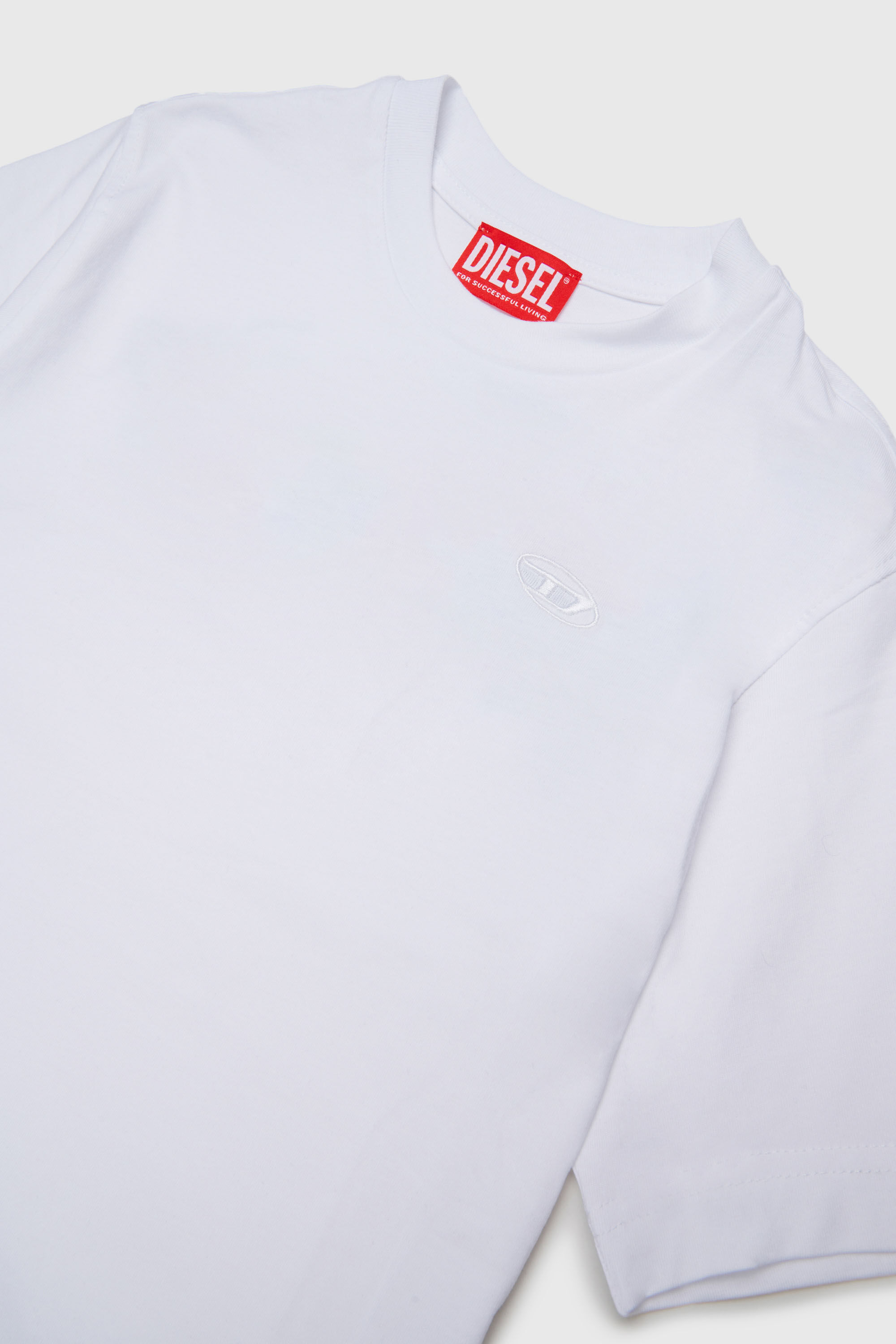 Diesel - TSCRAP OVER, Camiseta con bordado Oval D y estampado flocado Hombre in Blanco - 3