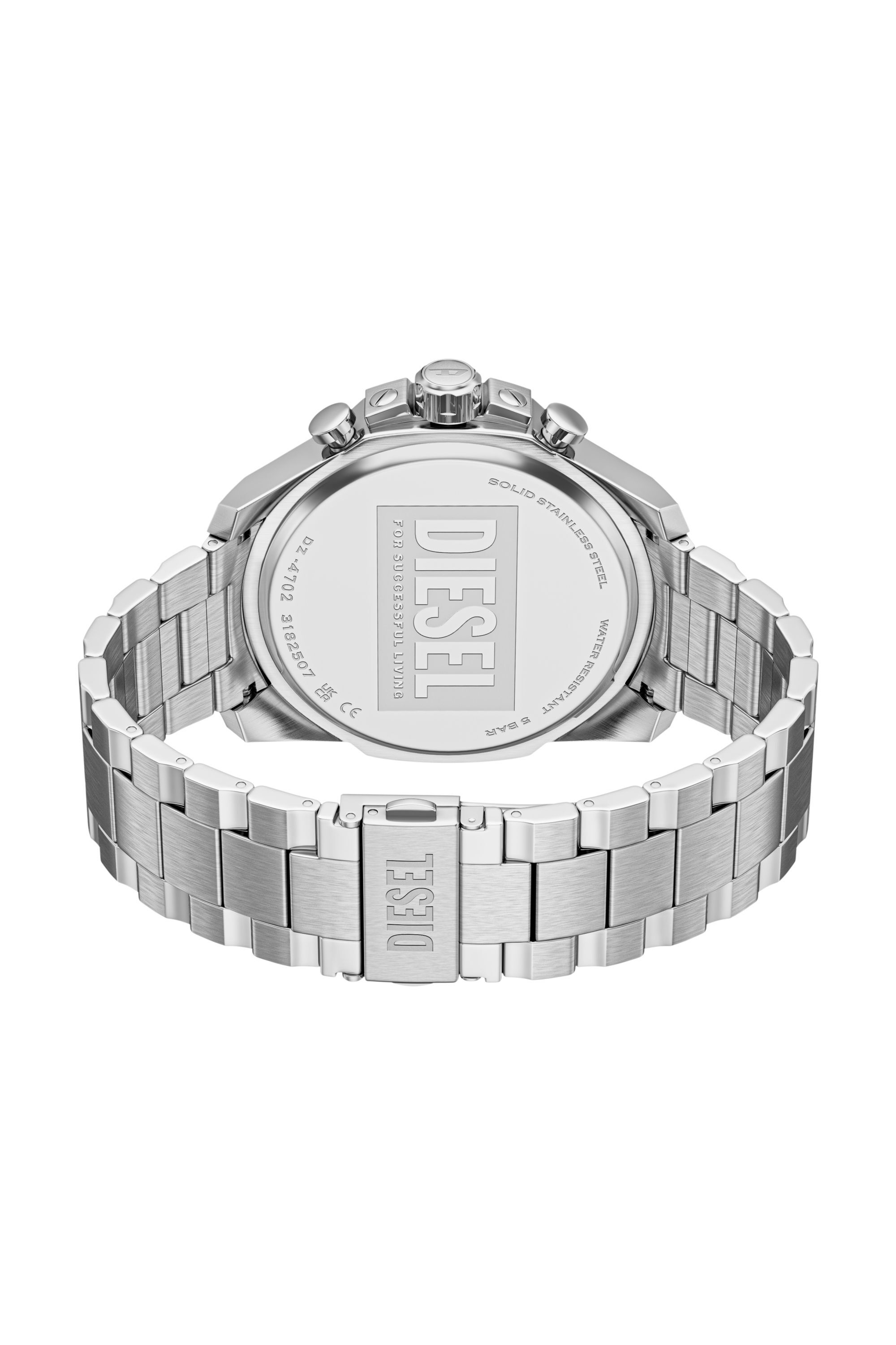 Diesel - DZ4702 WATCH, Mega Chief Slim Reloj de Acero Inoxidable Hombre in Plateado - 5
