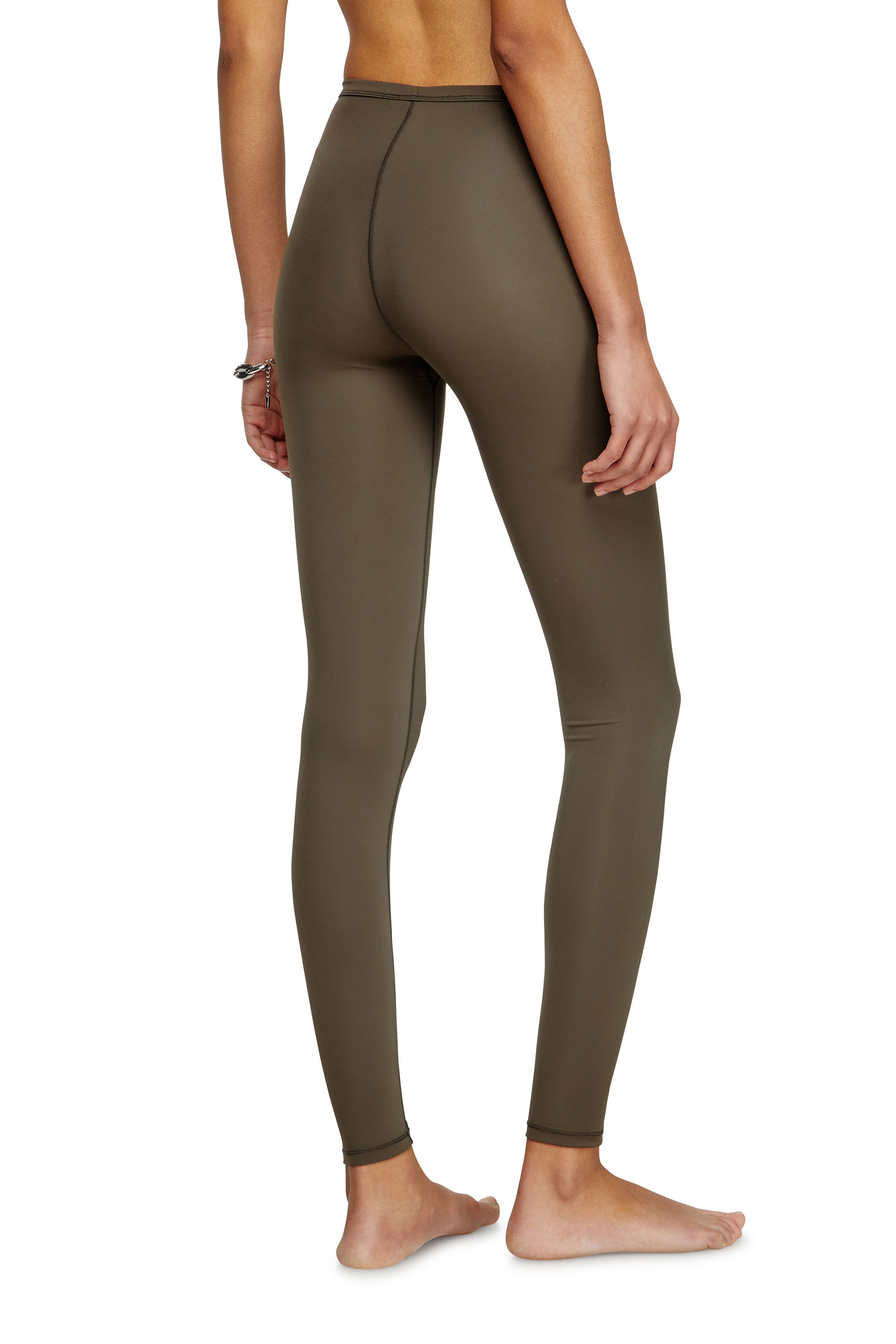 Diesel - MINA-UTLT, Leggings de nailon elástico Mujer in Marrón - 4