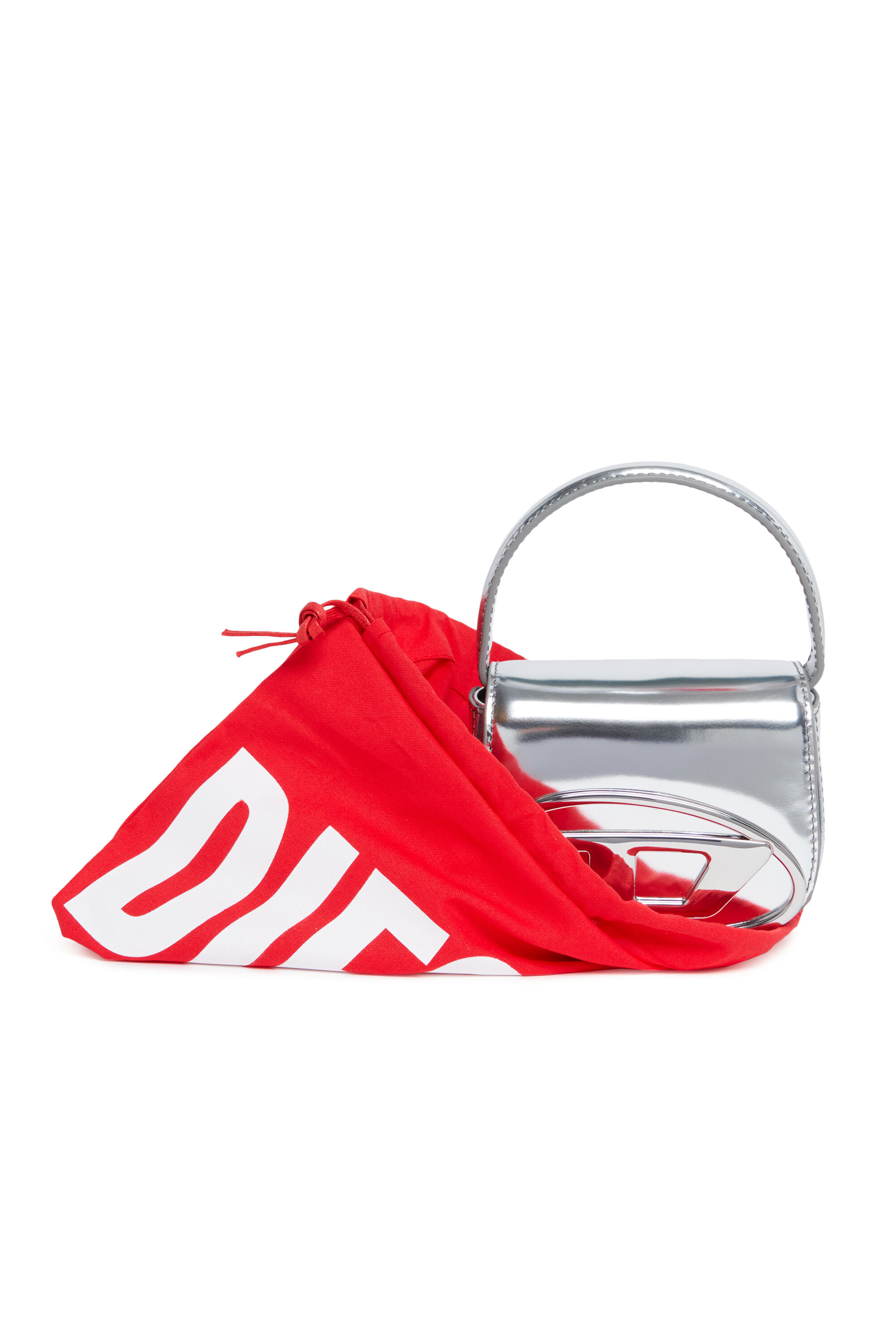 Diesel - 1DR XS, Minibolso icónico de cuero mate metálico Mujer in Plateado - 5