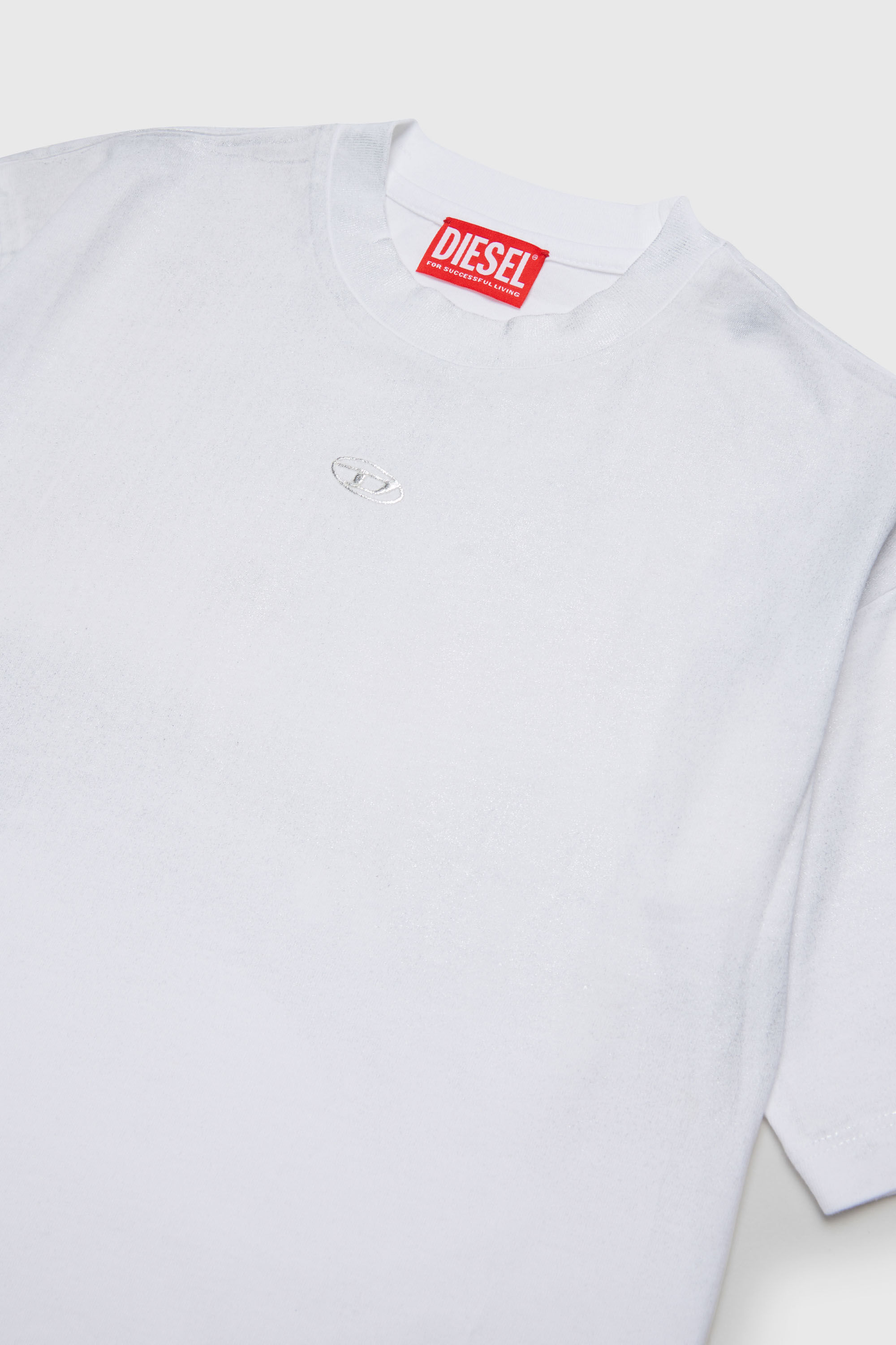 Diesel - TANORMYS2, Camiseta de algod&oacute;n con bordado tonal Oval D Mujer in Blanco - 3