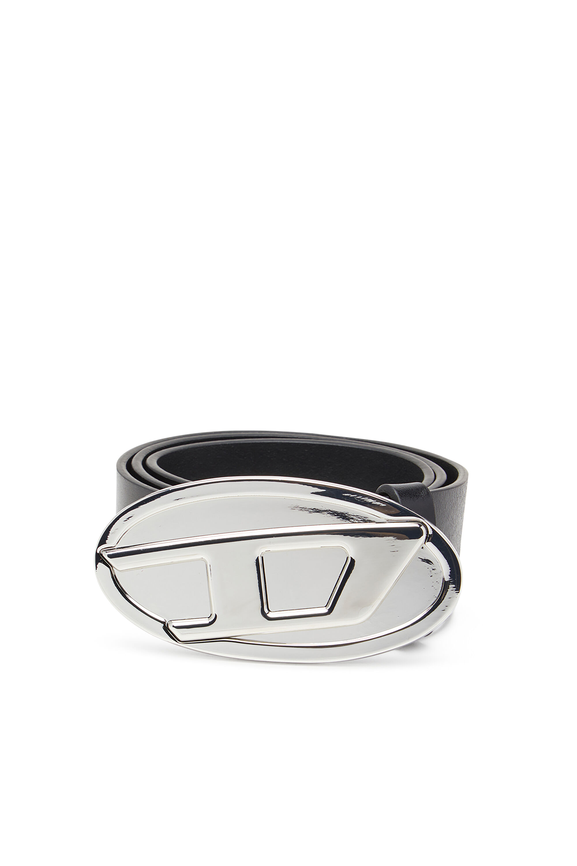 Diesel - B-1DR 2.0, Cinturón de cuero de 4 cm con placa Oval D Mujer in Negro - 1