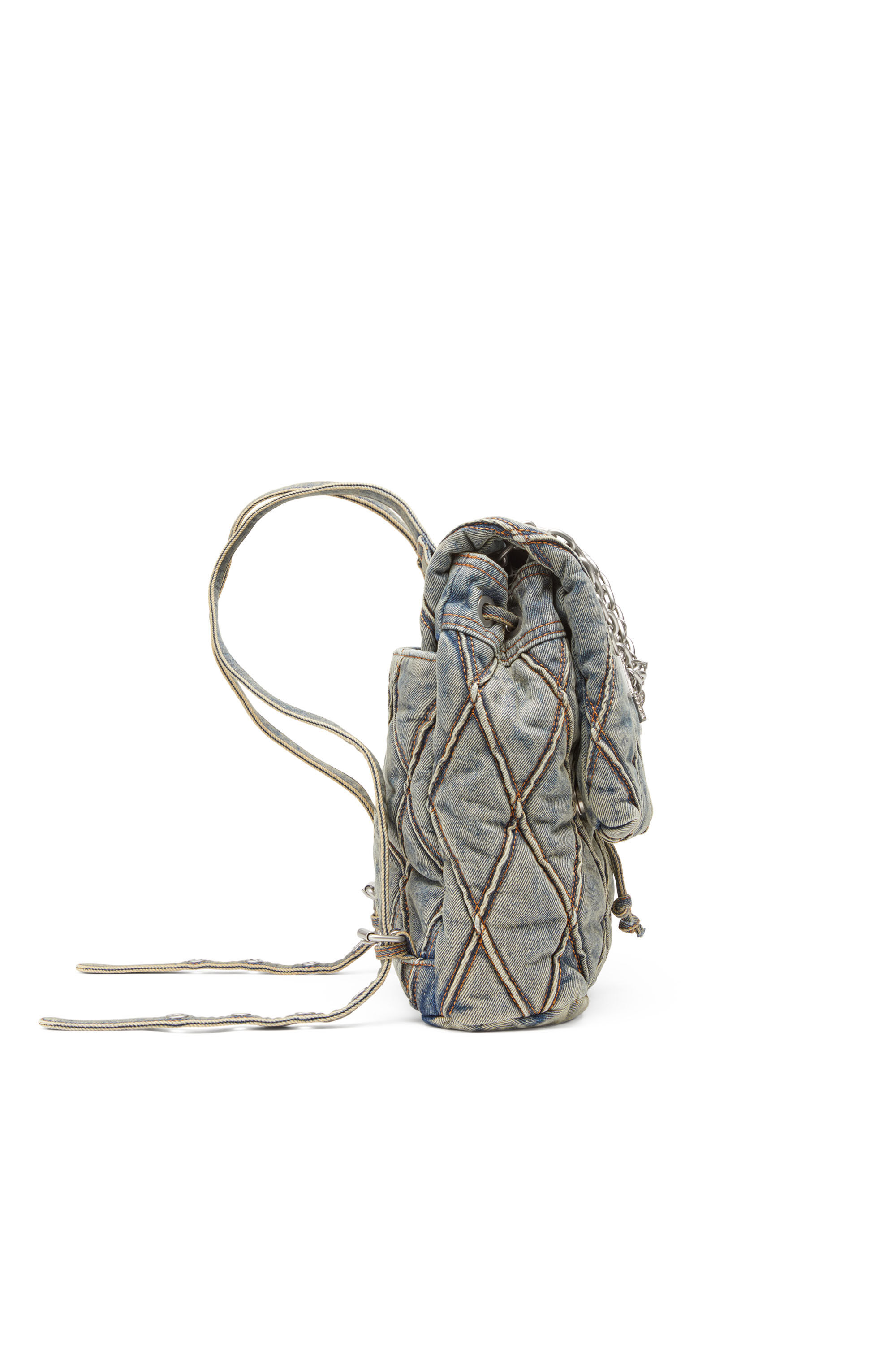 DIESEL charm-d backpack リュック Charm-D S-Mochila de denim acolchado con motivo Argyle Mujer