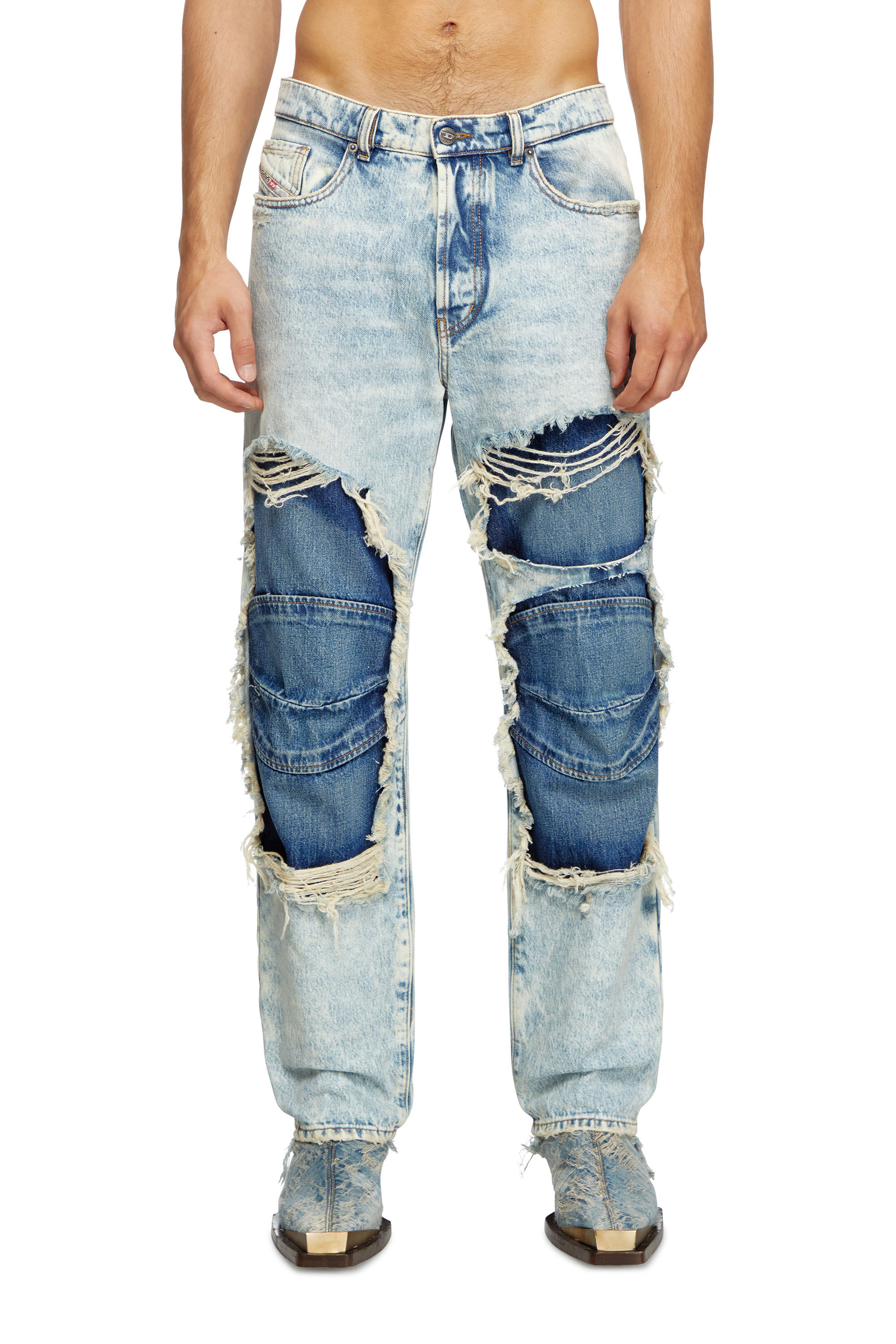 Diesel - Straight Jeans D-Fire 0AJEN Unisex, Azul Claro - 3