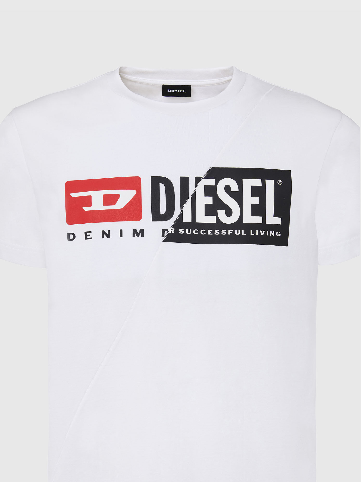 Diesel - T-DIEGO-CUTY, Camiseta con estampado de dos logotipos Hombre in Blanco - 3