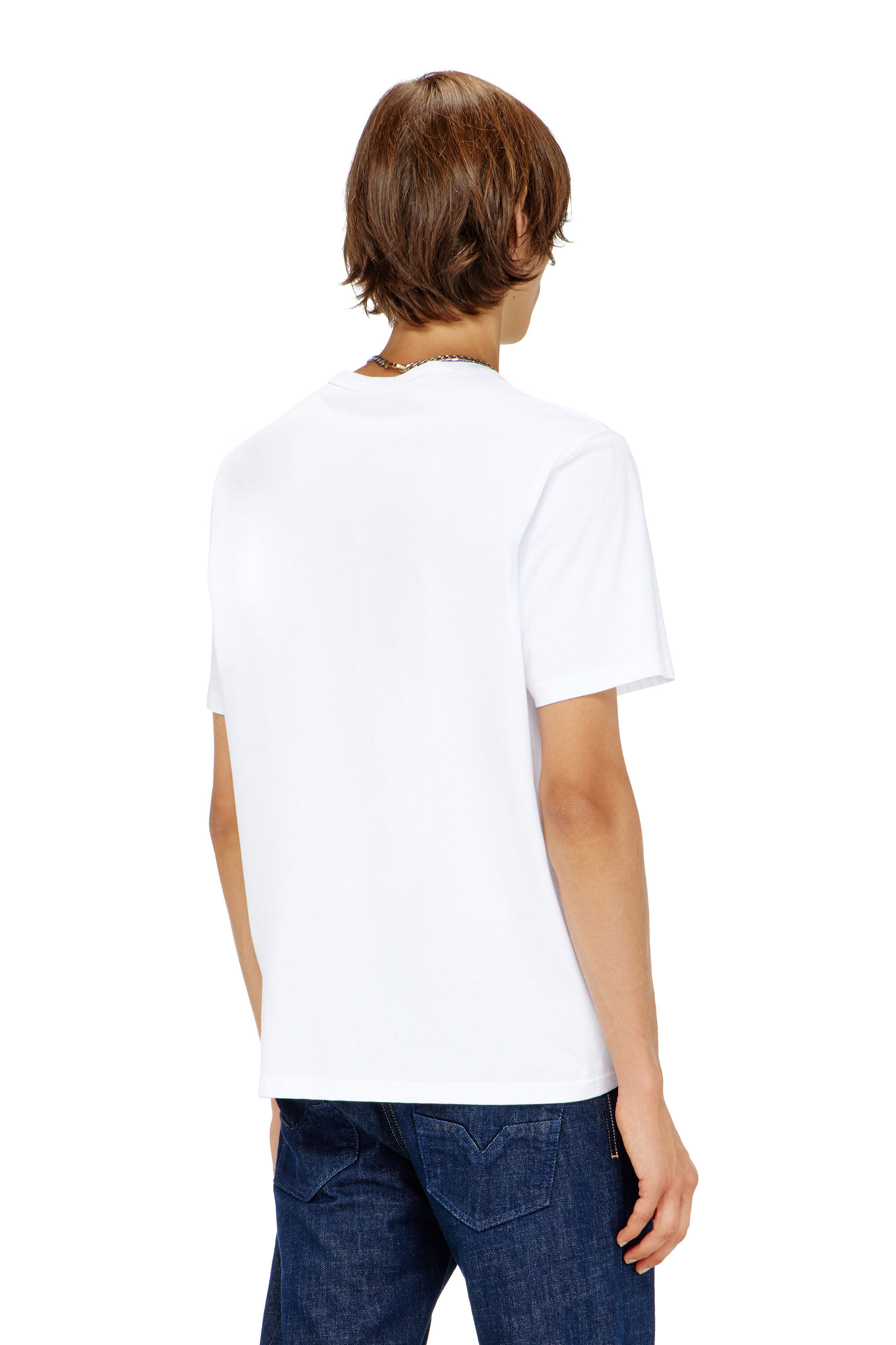 Diesel - T-ADJUST-MICRODIV, Camiseta con logotipo peque&ntilde;o bordado Unisex in Blanco - 4