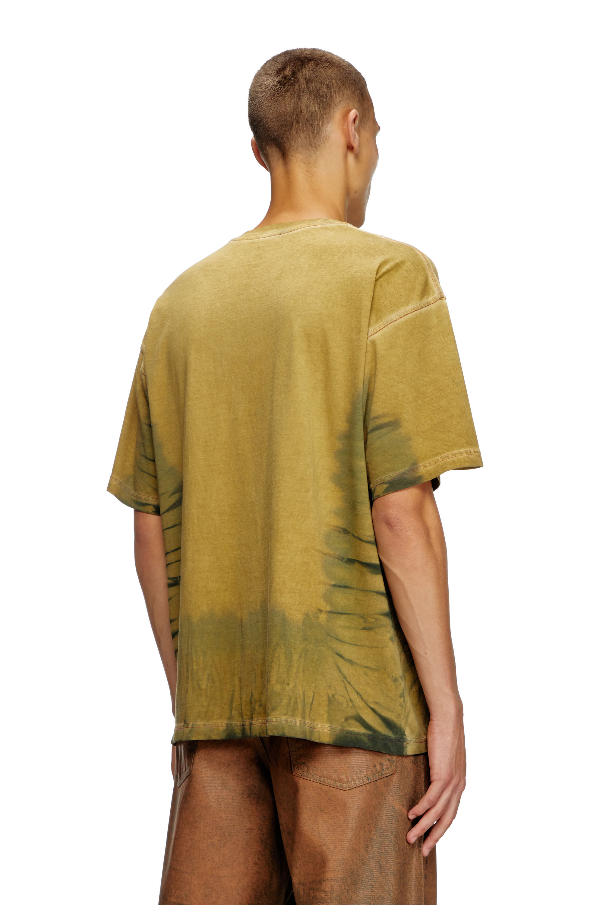 Diesel - T-BOXT-R24, Camiseta teñida con la técnica de tie-dye con estampado de foco luminoso Hombre in Marrón - 4