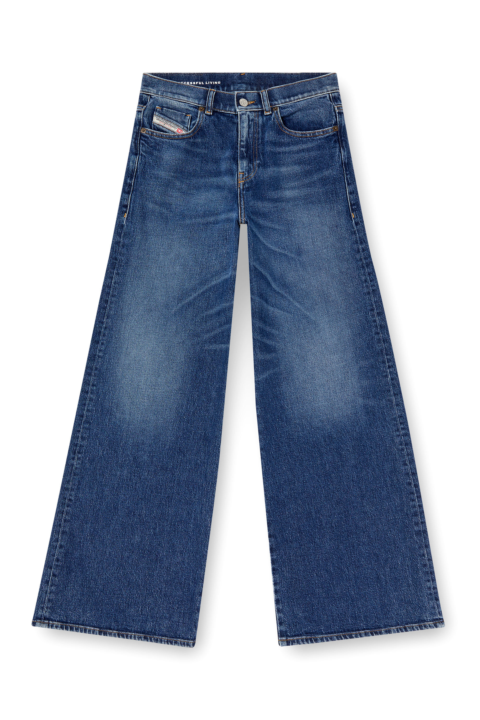 Pantalón acampanado de mujer azul | Diesel ® España