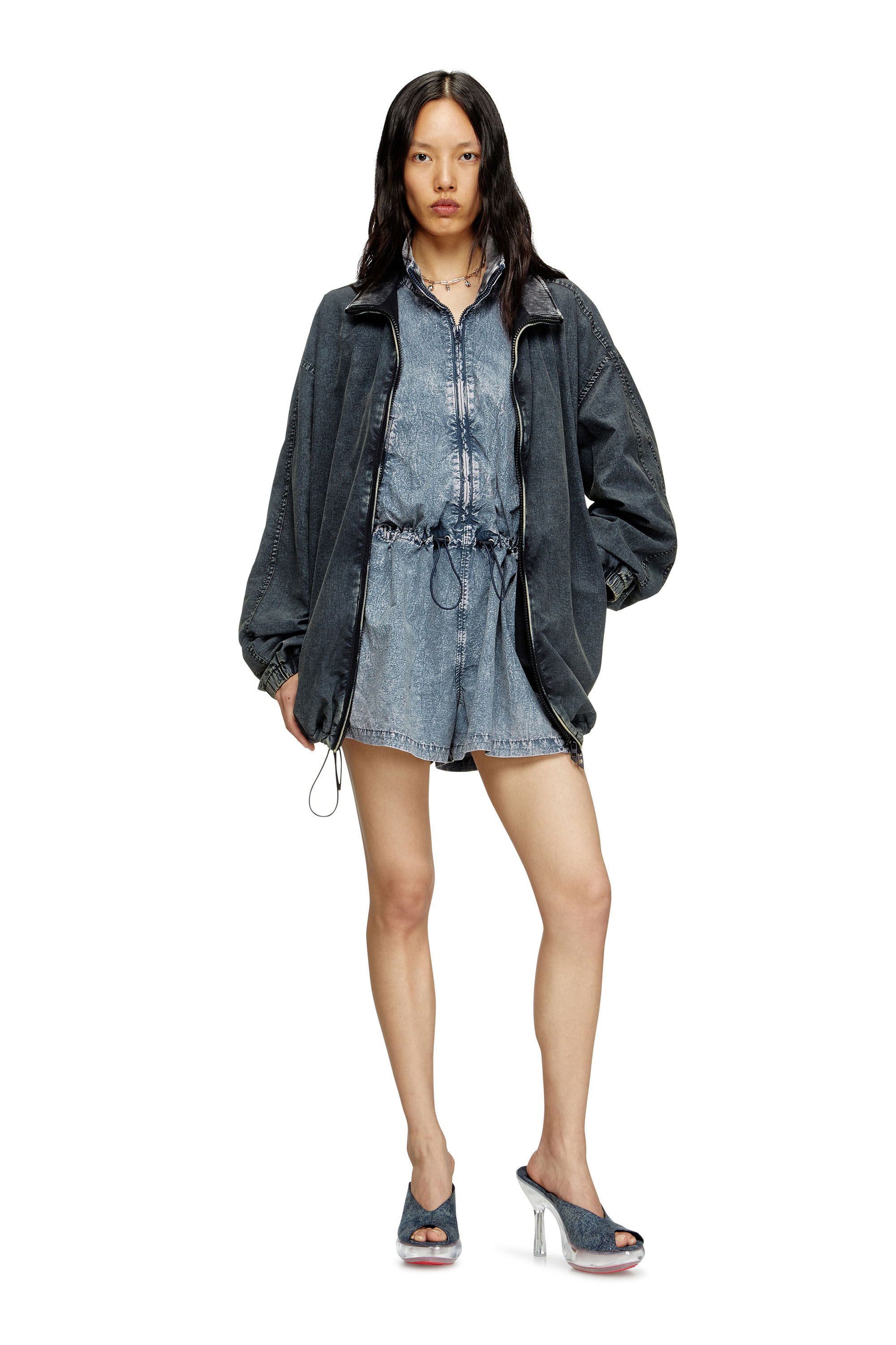 Diesel - J-ANNET, Mono de nailon tratado Mujer in Azul marino - 4