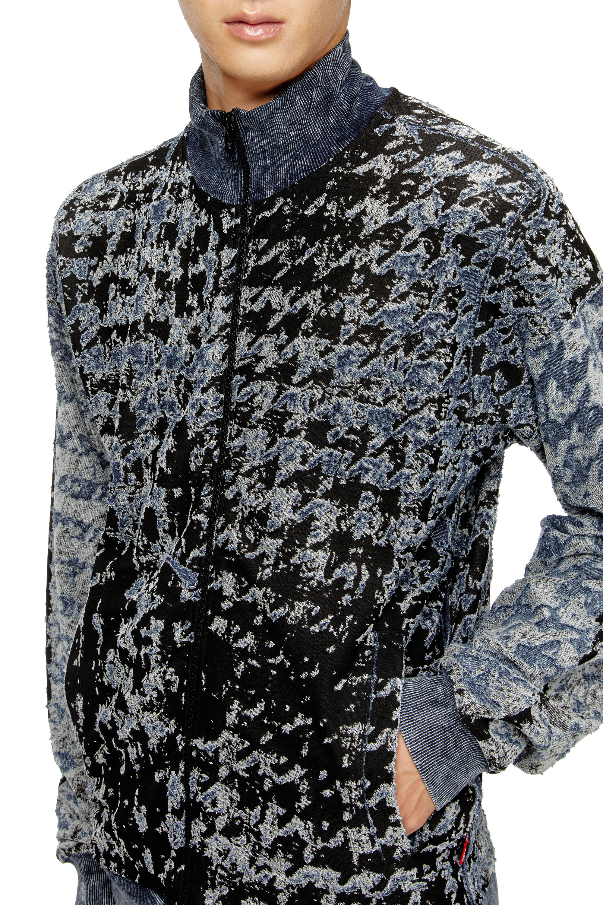 Diesel - S-CORR, Top con cremallera de pata de gallo devoré Hombre in Multicolor - 5