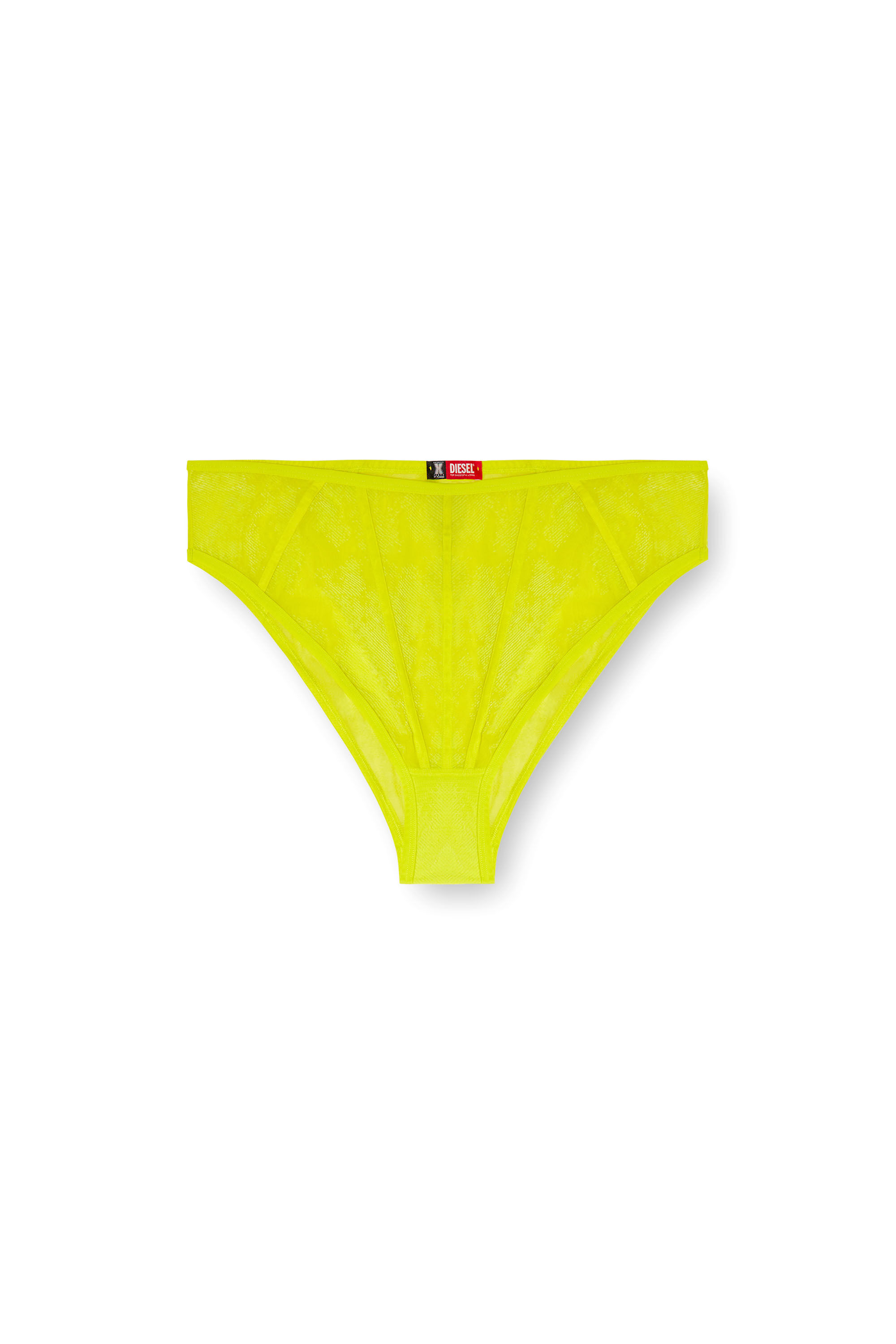 Diesel - C-MESH-HIGH-WAIST-BRIEF, Bragas de cintura alta de malla en relieve Mujer in Verde - 2