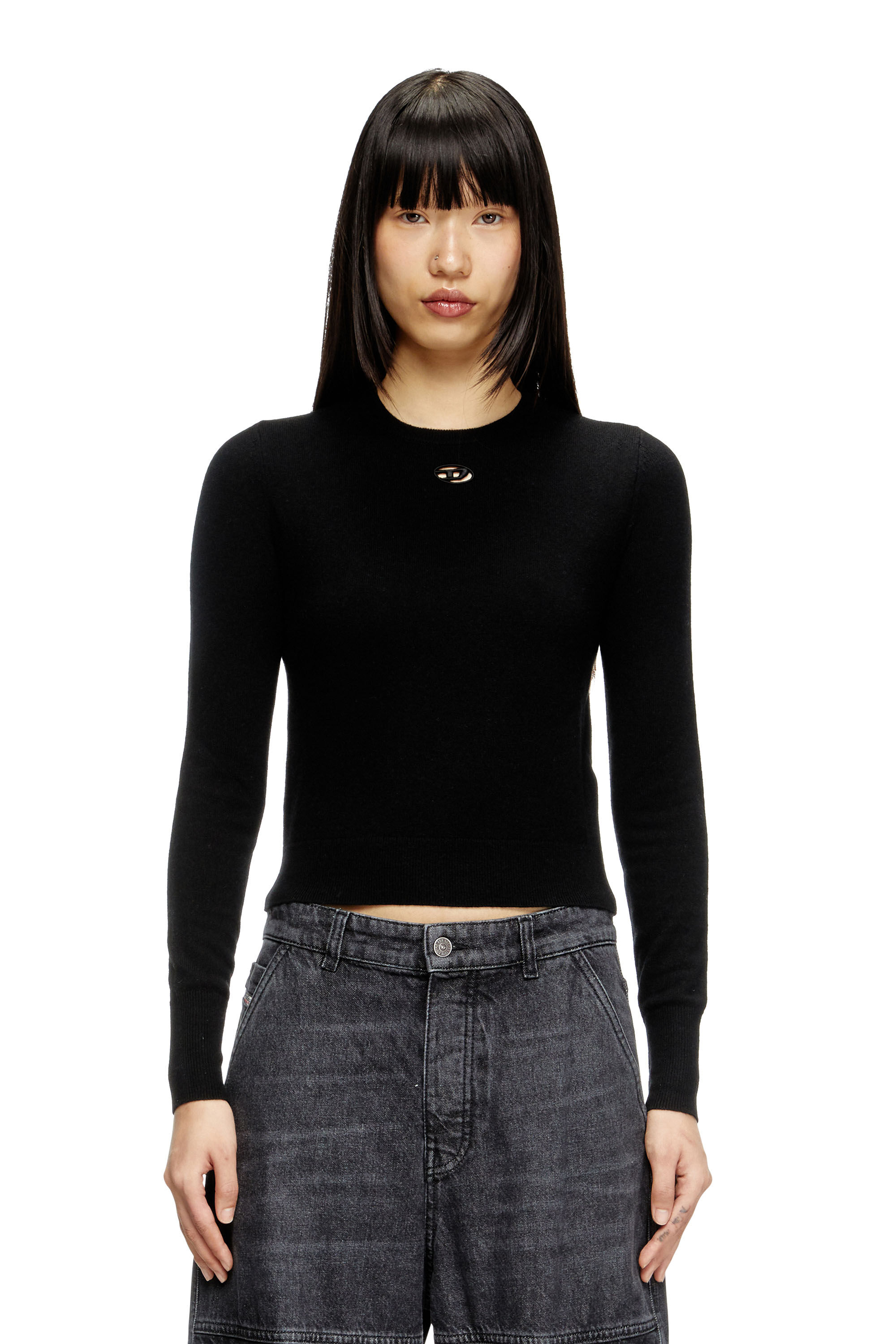 Diesel - M-AREESAX, Camiseta de lana y cachemira Mujer in Negro - 3