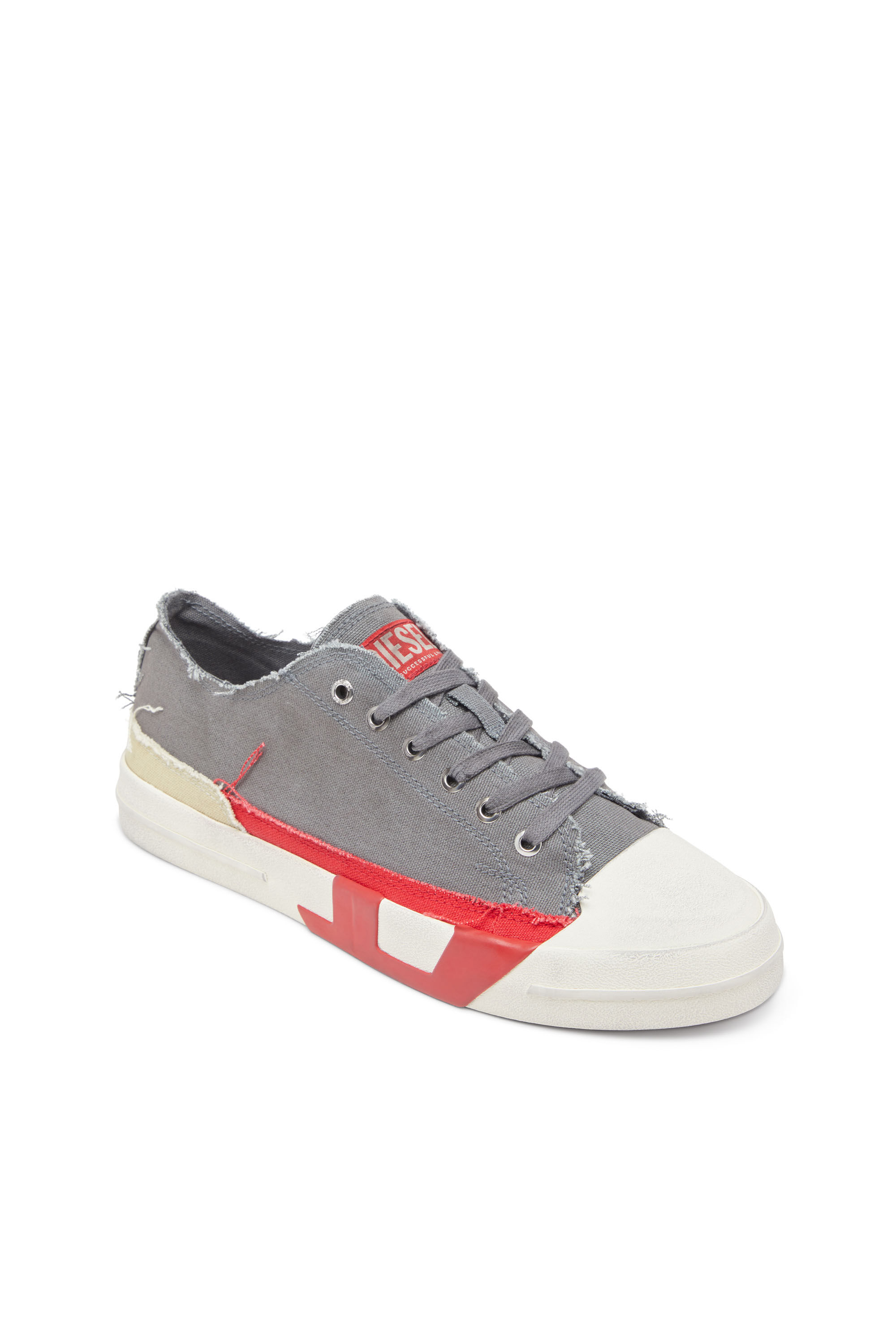 Diesel - S-D-VERSE LOW, S-D-Verse-Deportivas de lona con efecto desgastado Hombre in Gris - 6