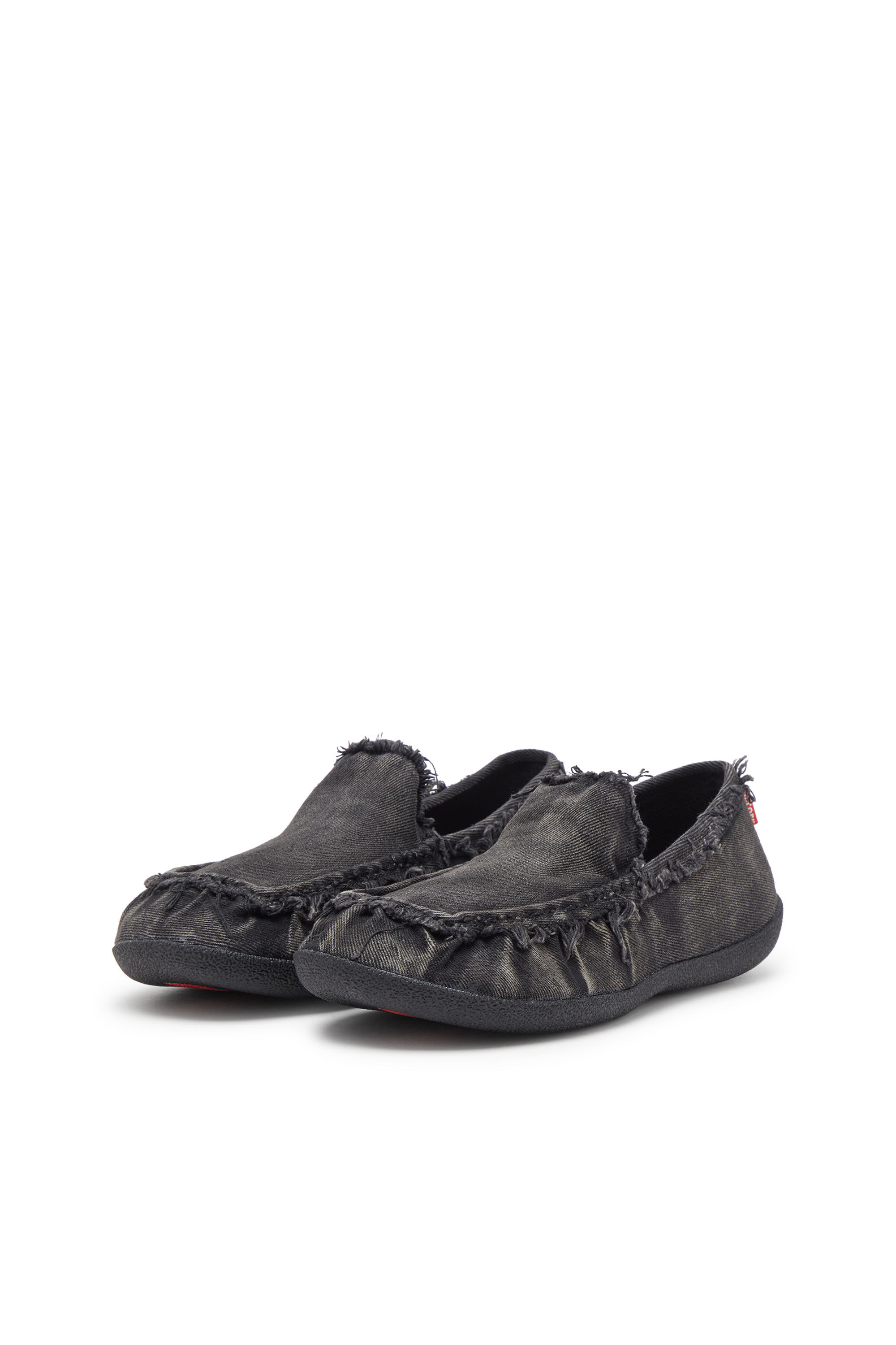 Diesel - D-SHOCK MOC, D-Shock-Mocasines de denim desgastado Hombre in Negro - 8