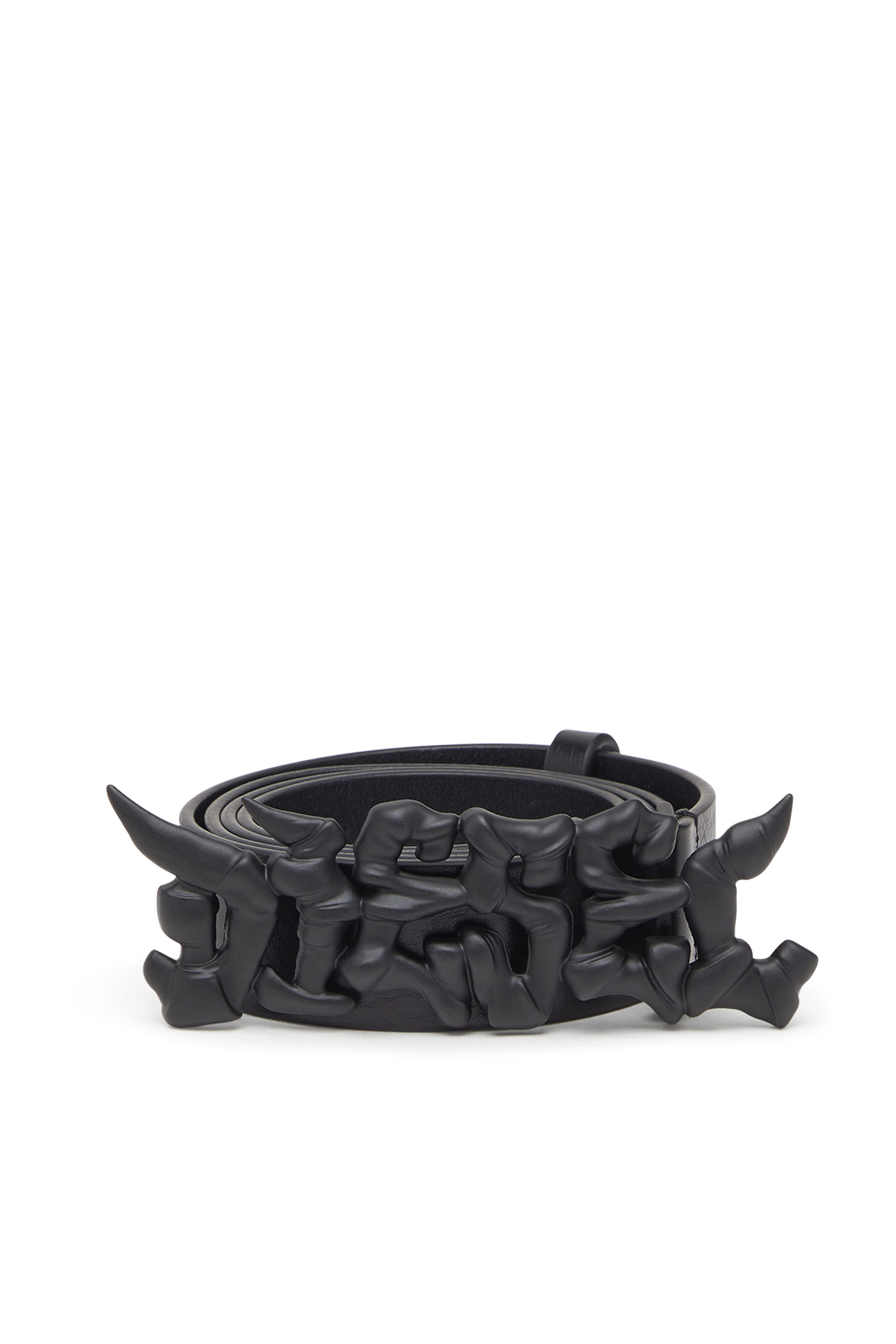 Diesel - B-GRAFFITI, Cinturón de 3,5 cm de cuero terminado con hebilla de grafiti Unisex in Negro - 1